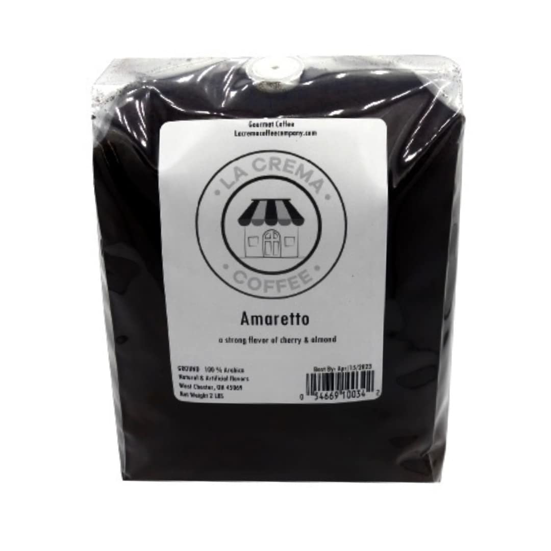 Premium La Crema Coffee Amaretto - 2 LB Bag | Allergen-Free, Gluten-Free, Sugar-Free | Fresh Roasted to Order | Gourmet Coffee for Home, Office & Gifting