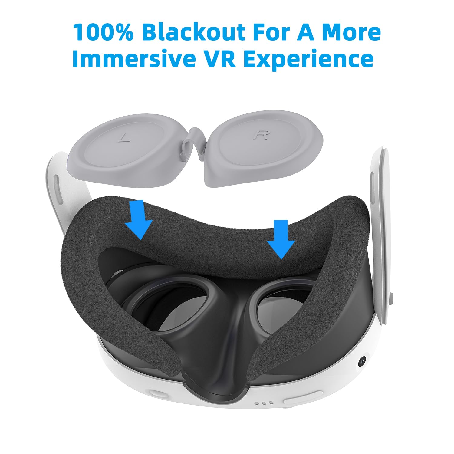 Relohas Deluxe VR Accessories Set for Meta Quest 3 & Oculus Quest 3 - 2-in-1 Protective Silicone Case with Upgraded Lens Protector & No Signal Disturbance VR Shell Cover (Grey) - Perfect for Gaming, VR Training & Entertainment