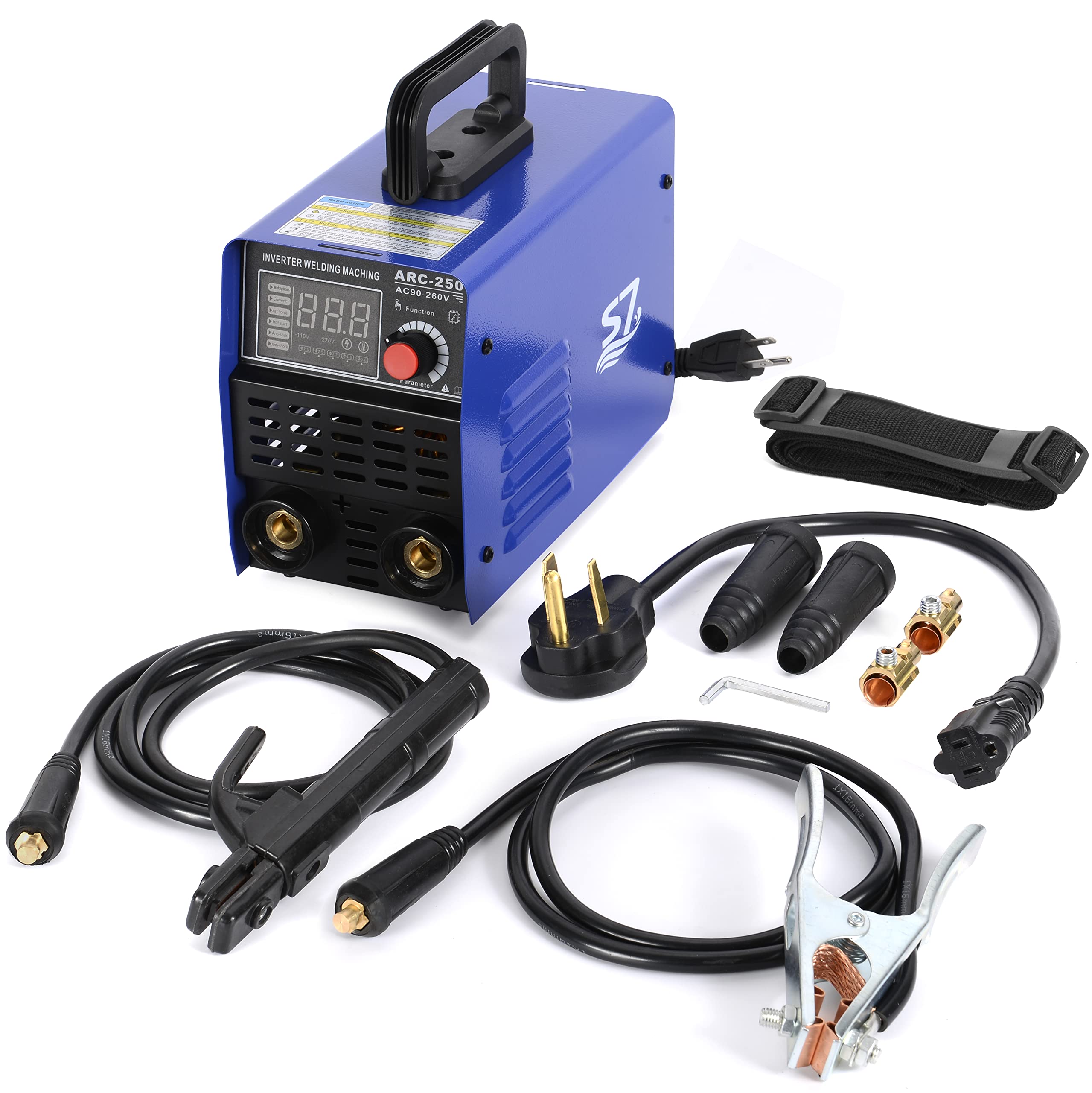 250A 110V/220V Dual Voltage IGBT Inverter Welding Machine - ARC/Lift TIG Welder with Synergic Control, Hot Start, Arc Force & Anti-Stick - Perfect for Home DIY, Metal Fabrication, Auto Repair and Construction Projects