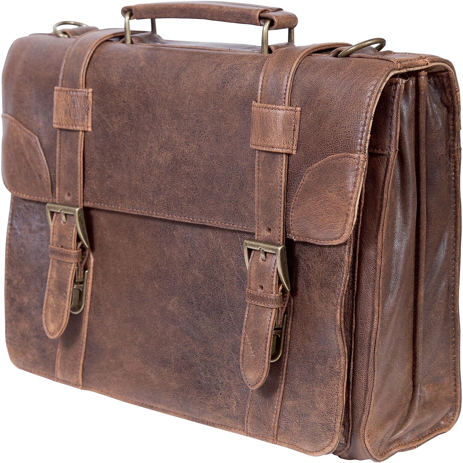 HIDESIGN by Scully Aerosquadron Genuine Leather Laptop Briefcase for Men - Professional Business Satchel with Adjustable Shoulder Strap - Perfect for Office, Travel & Daily Commute