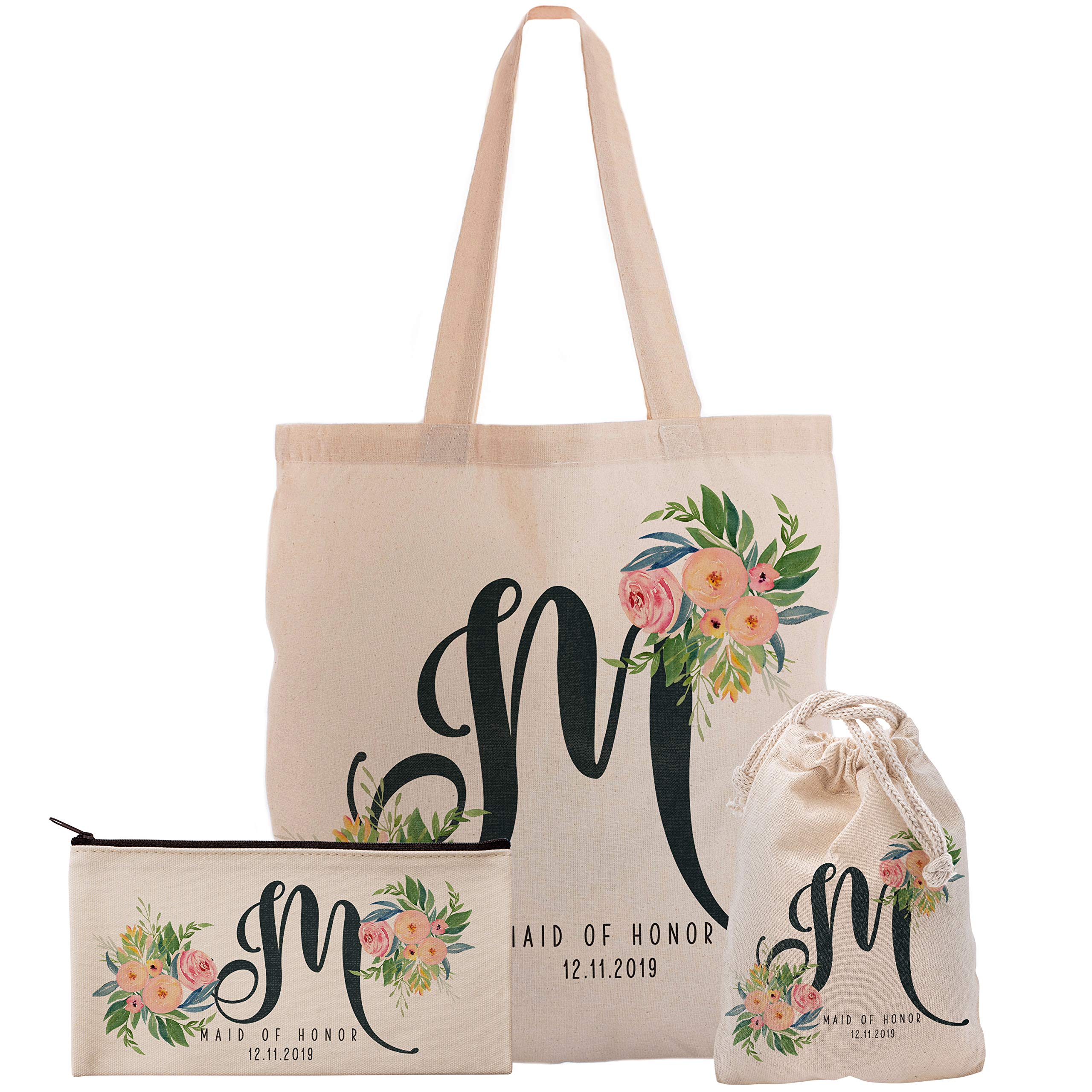 Custom Bachelorette Party Gift Set - Personalized Tote Bag, Makeup Bag & Pouch | Perfect for Bridal Showers, Girls Trips & Bachelorette Party Favors