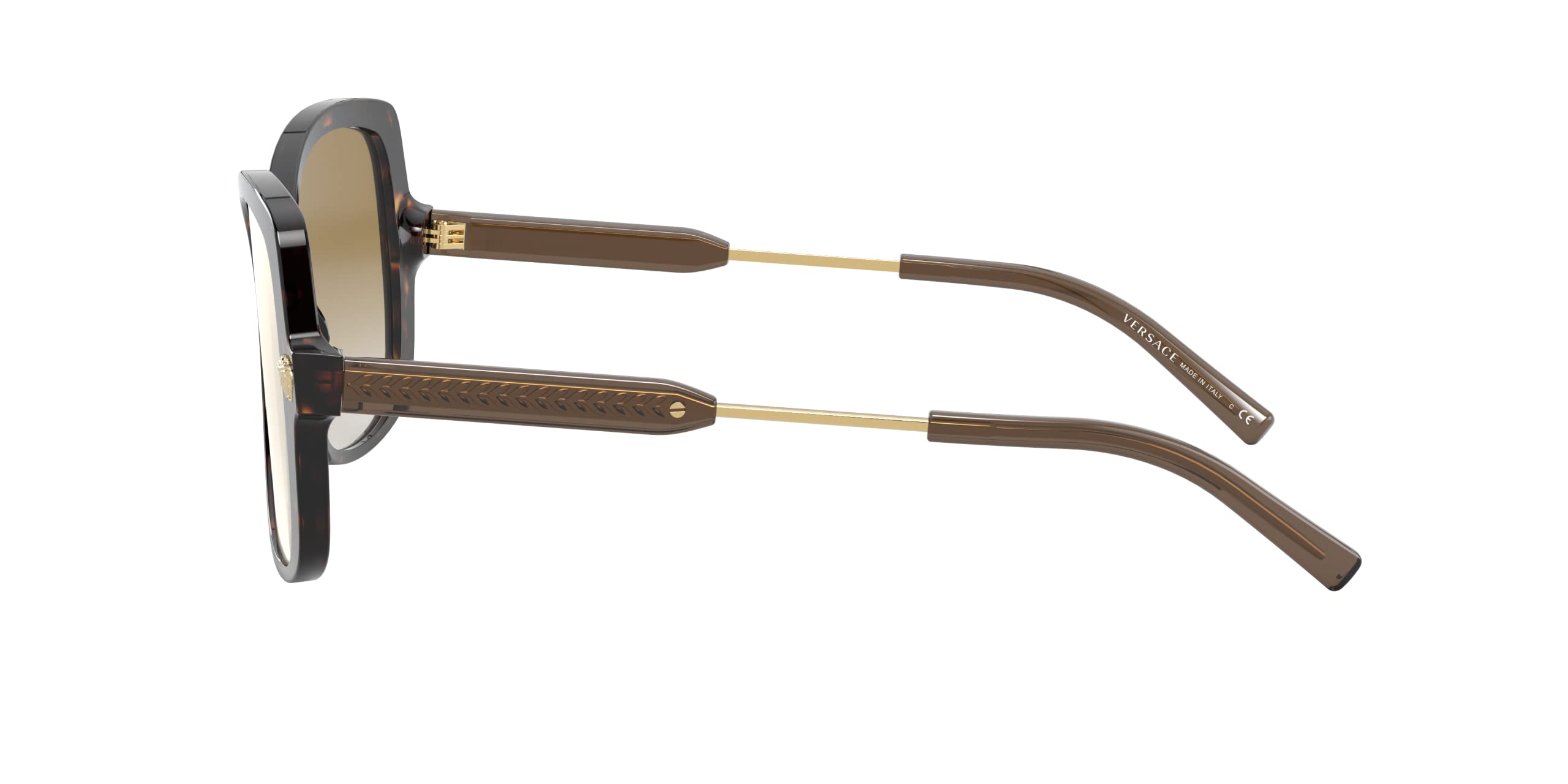 Versace MEDUSA VE 4390 Women's Sunglasses - Dark Havana/Brown Shaded 56/16/140 - Luxury Fashion Shades for Beach, Driving & Outdoor Activities
