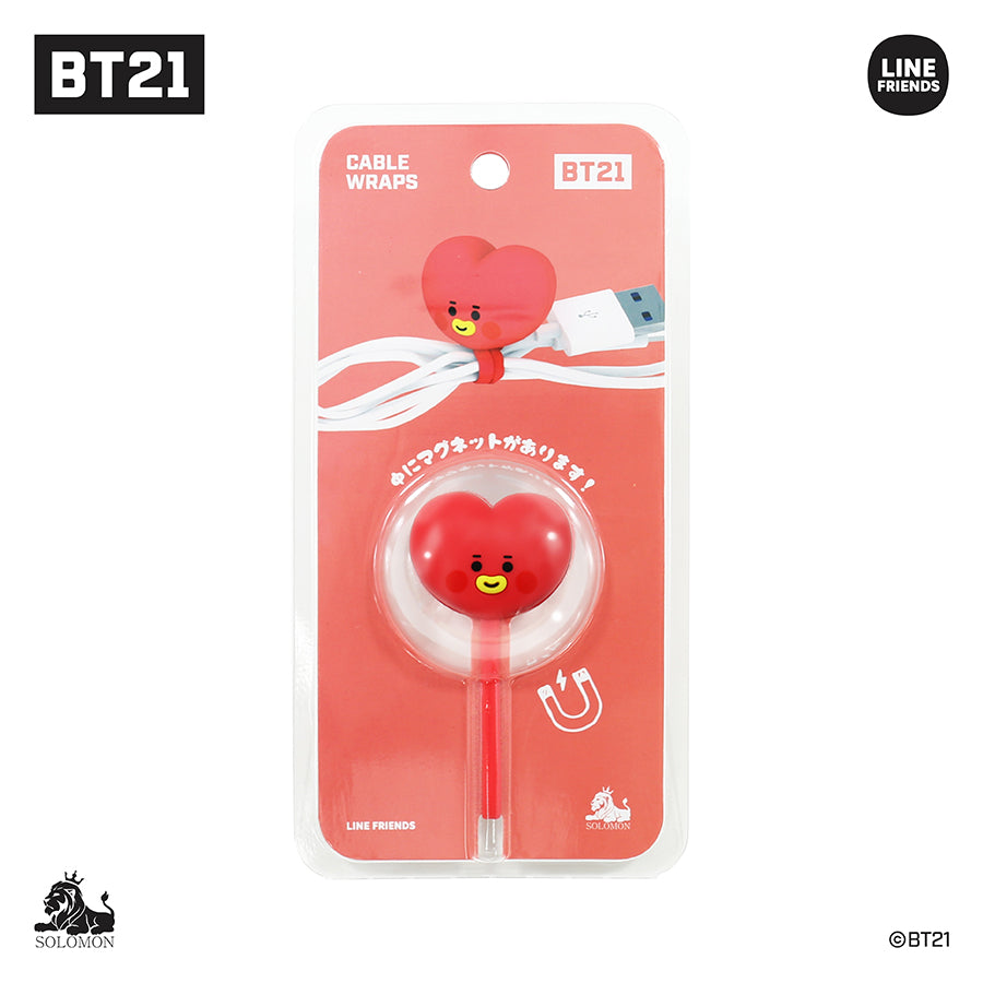 BT21 Magnetic Cable Organizer - Tata Themed Cord Wrap for iPhone, Android, USB Cables | Perfect for Home, Office, Travel & Car Use