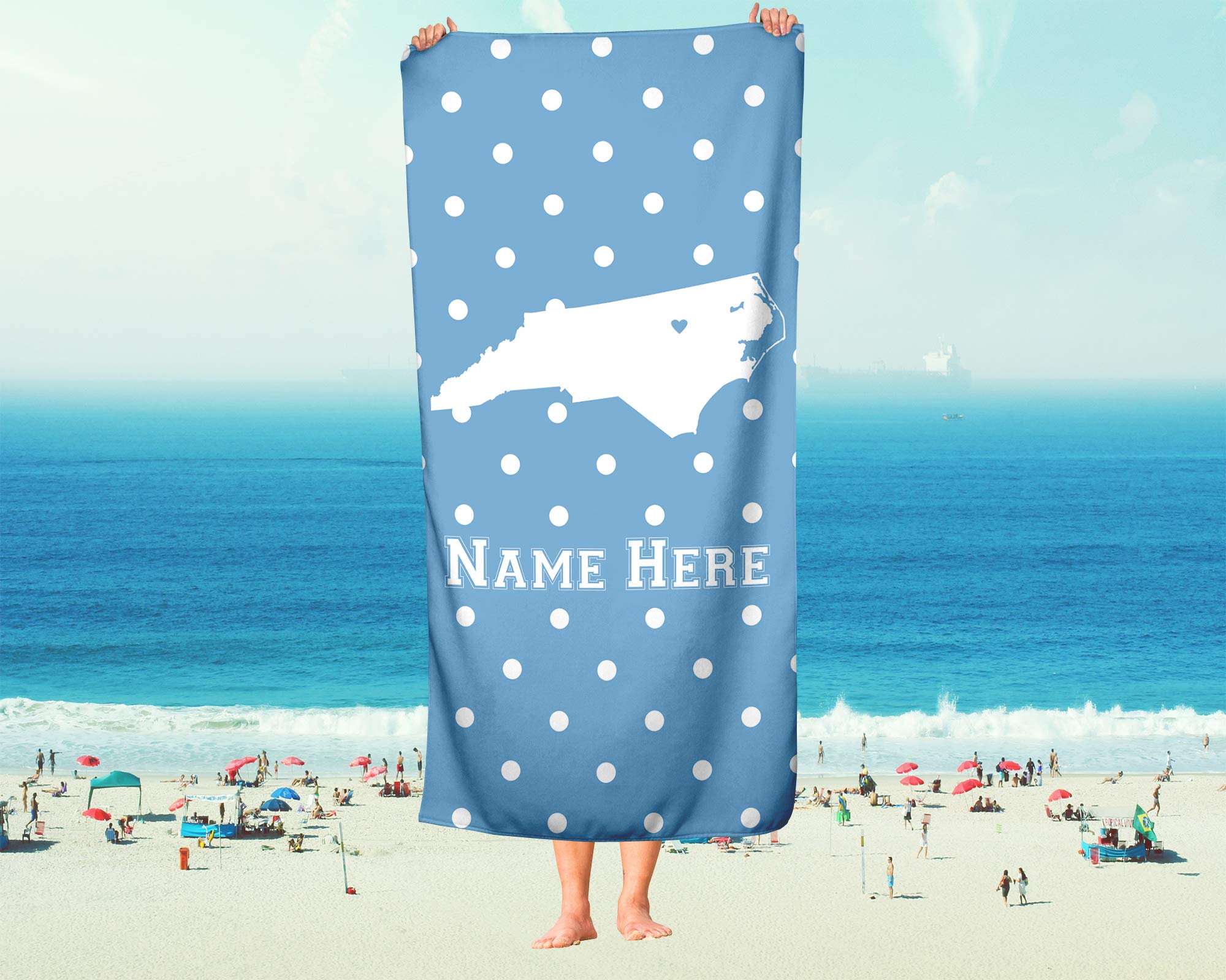 Custom Chapel Hill North Carolina State Pride Beach & Bath Towel - Personalized Medium & Large Towels for Adults & Kids - Perfect for College Football, Basketball Fans, Beach Trips & Home Decor