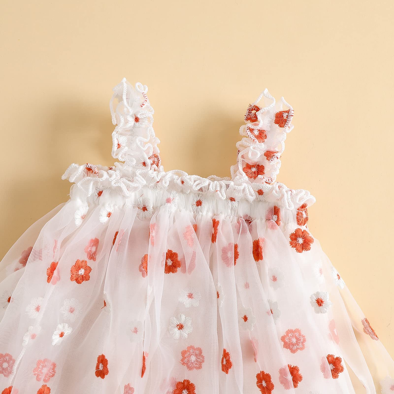 Toddler Girls Princess Dress - Sleeveless Floral Layered Tulle Tutu Dress for Summer, Mesh Fluffy Party Outfit | Perfect for Birthday, Photo Shoots & Special Occasions