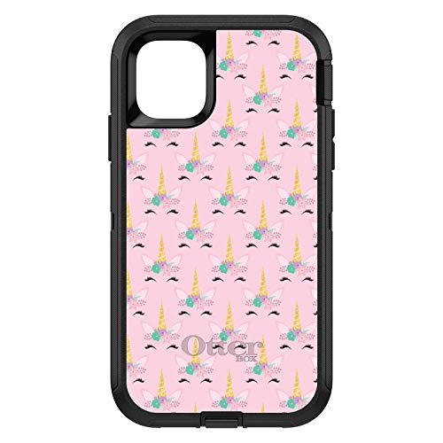 Pastel Unicorn Pattern - Pink Purple Black On Black Case