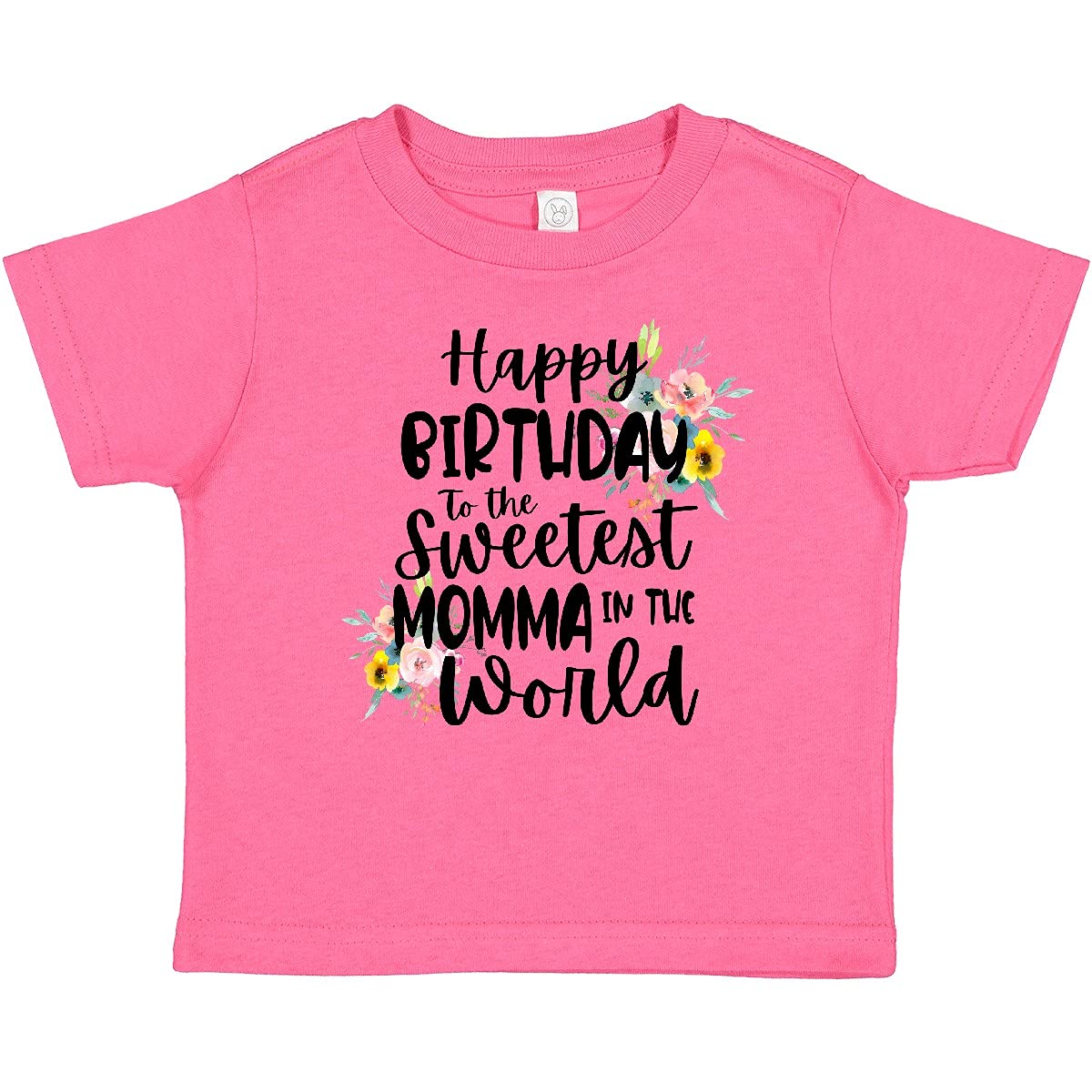 Inktastic Happy Birthday to The Sweetest Momma in The World Baby T-Shirt - Cute Outfit for Mom's Birthday Celebration, Baby Shower Gift, Family Photo Shoot