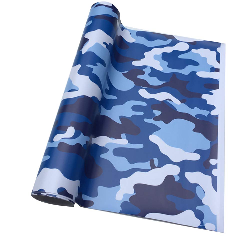 OCUhome Blue Camouflage Car Stickers - Waterproof Decals for Sports Cars, Motorcycles & Bikes - Removable Vinyl Graffiti Adhesive Tape for Vehicle Customization - Perfect for Car Mods, Racing Events & Personal Style Enhancement