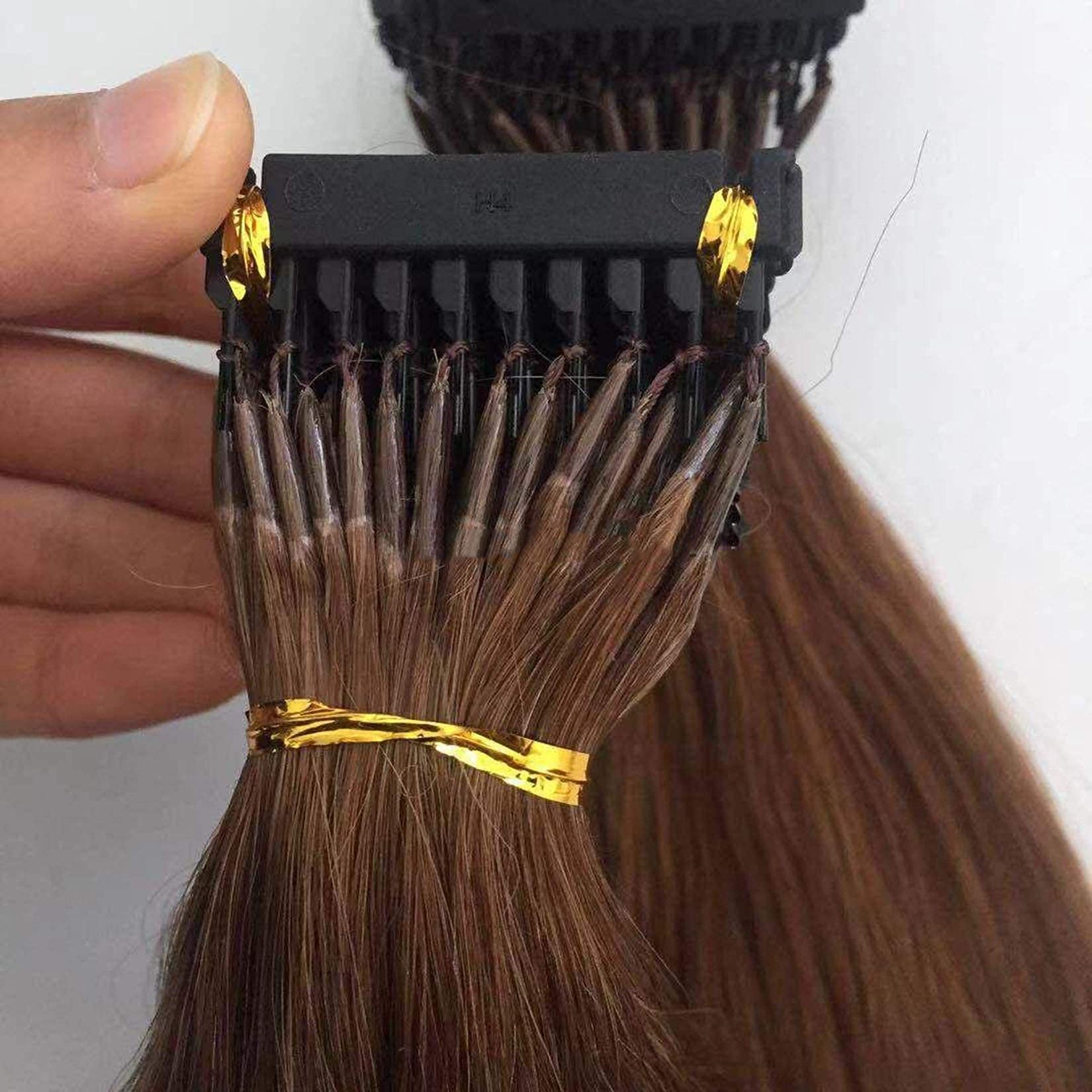 6D Human Hair Extensions #613 Blonde - Prebonded 100g 18-inch Brown Hair Weft for Length & Volume | Perfect for Parties, Weddings & Daily Styling