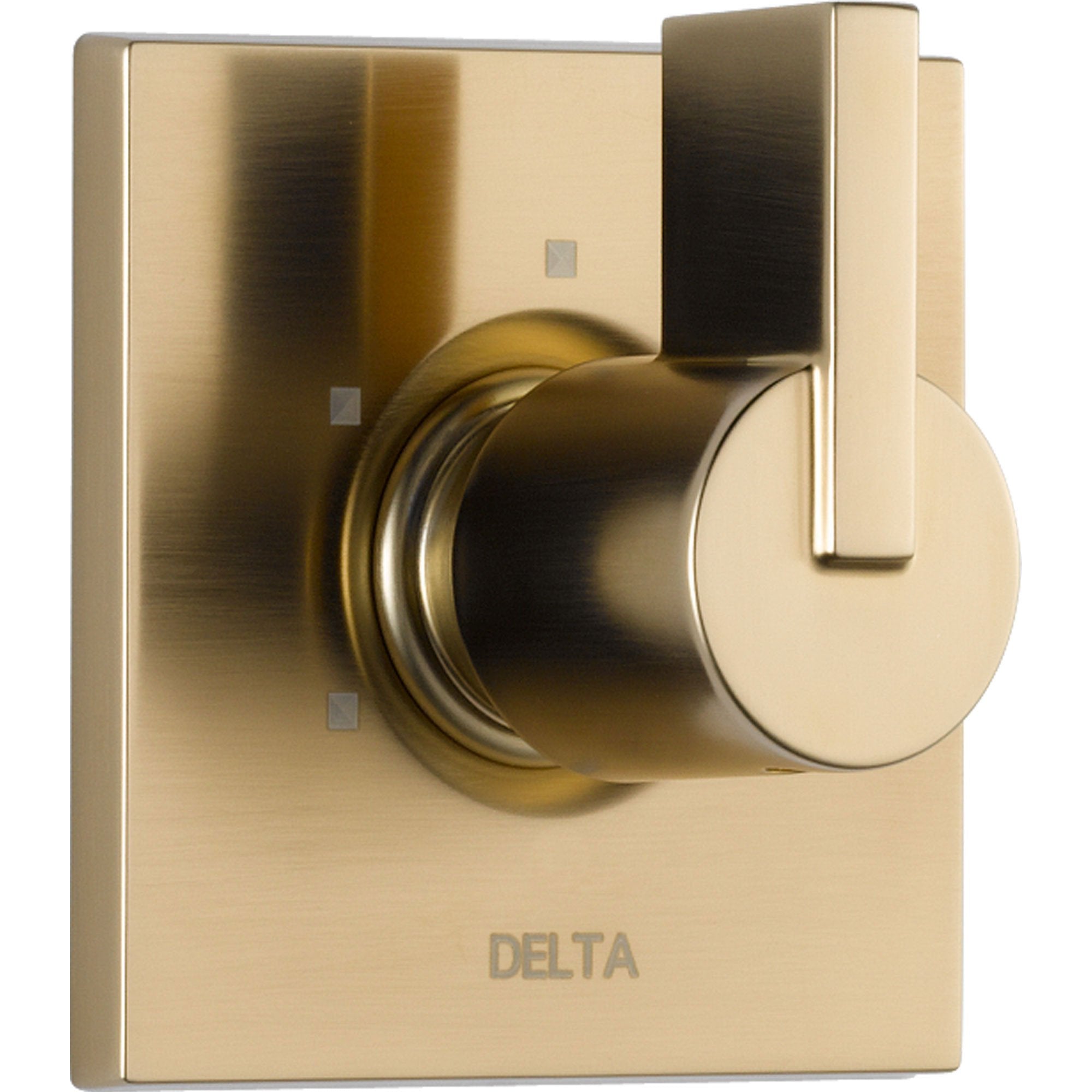 Delta 555988 3-Setting Champagne Bronze Square Single Handle Shower Diverter Trim Kit - Perfect for Bathroom Renovations & Modern Shower Installations
