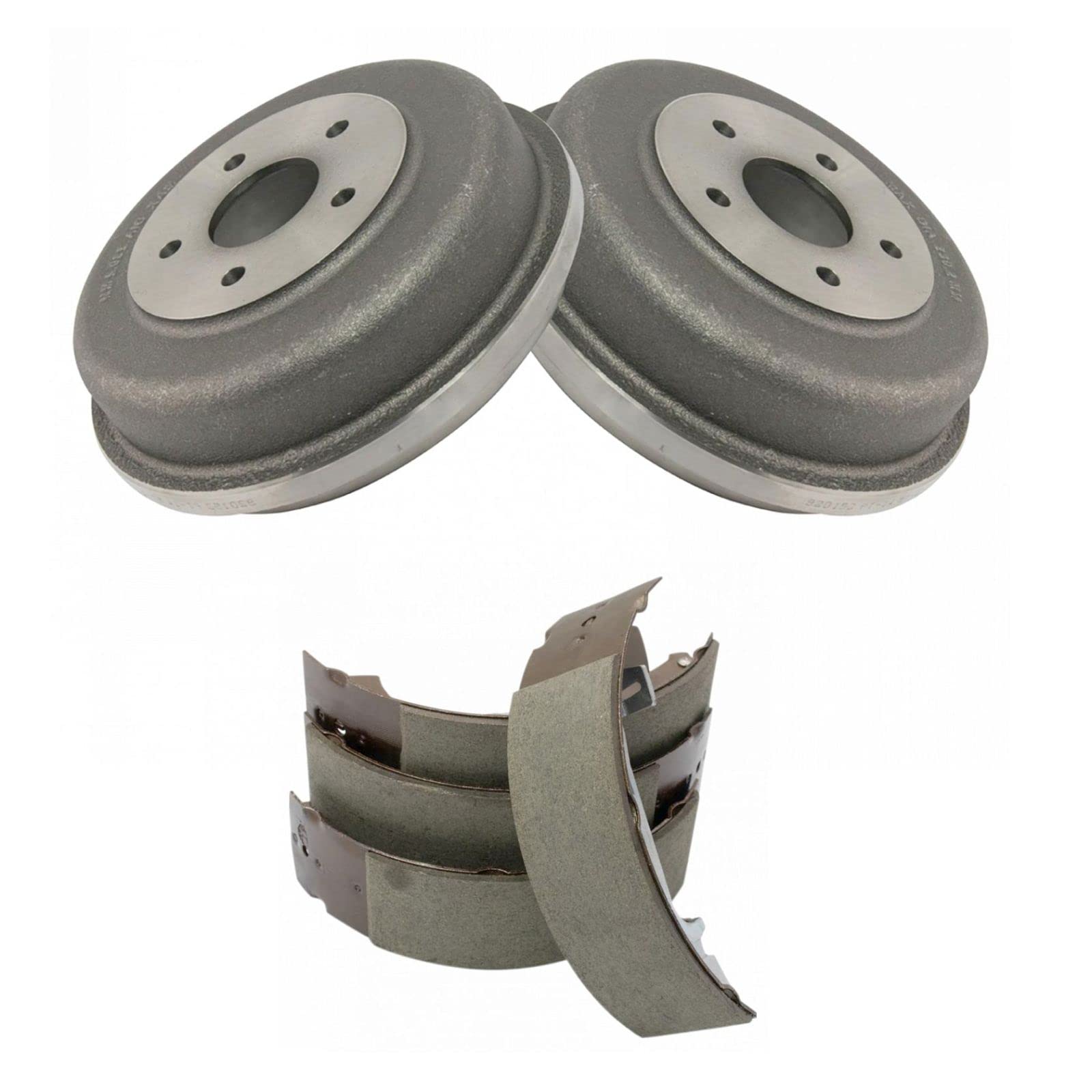 Rear Brake Drum & Shoe Kit Set Compatible with Ford Transit Connect 2002-2021 - High Performance Braking System Replacement Parts for Smooth Stopping - Perfect for City Driving, Delivery Vans & Fleet Maintenance