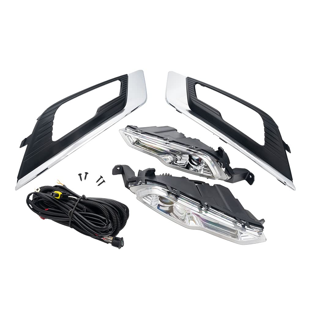 2017-2018 Ford Fusion LED Fog Lights Kit with Bezel Switch & Wiring Harness - Upgrade Your Car's Visibility for Night Driving & Bad Weather