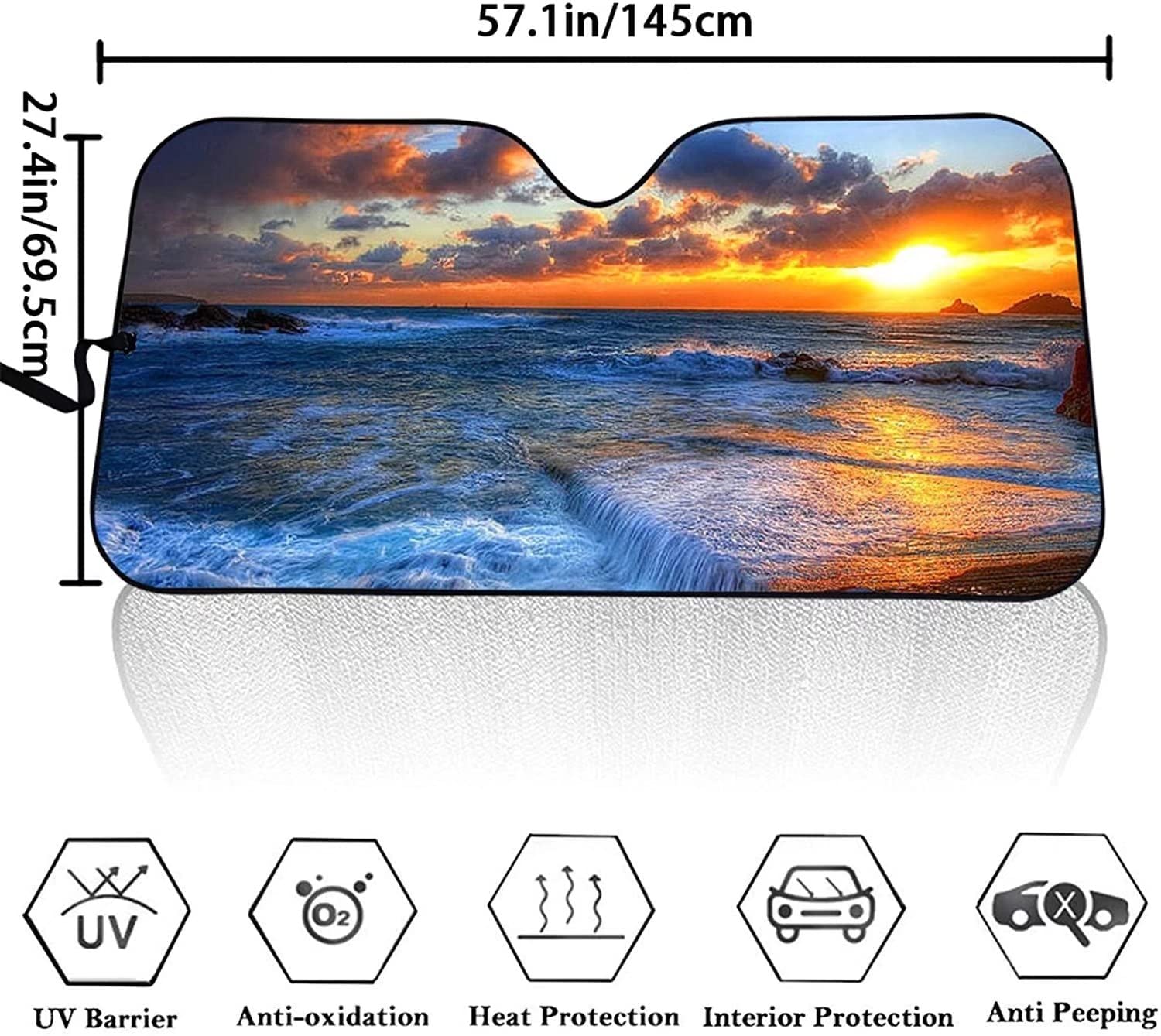 Universal Fit Tree Frog Car Sun Shade - UV Blocking Windshield Cover for Cars, SUVs & Trucks | Heat Protection & Interior Care | Perfect for Summer Parking & Road Trips