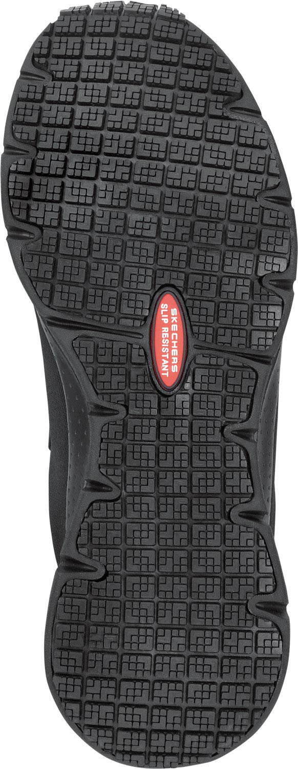Skechers Men's Arch Fit Charles Slip-On Work Shoes - Alloy Toe, MaxTrax Slip-Resistant - Comfortable Athletic Style for Construction, Warehouse & Industrial Work