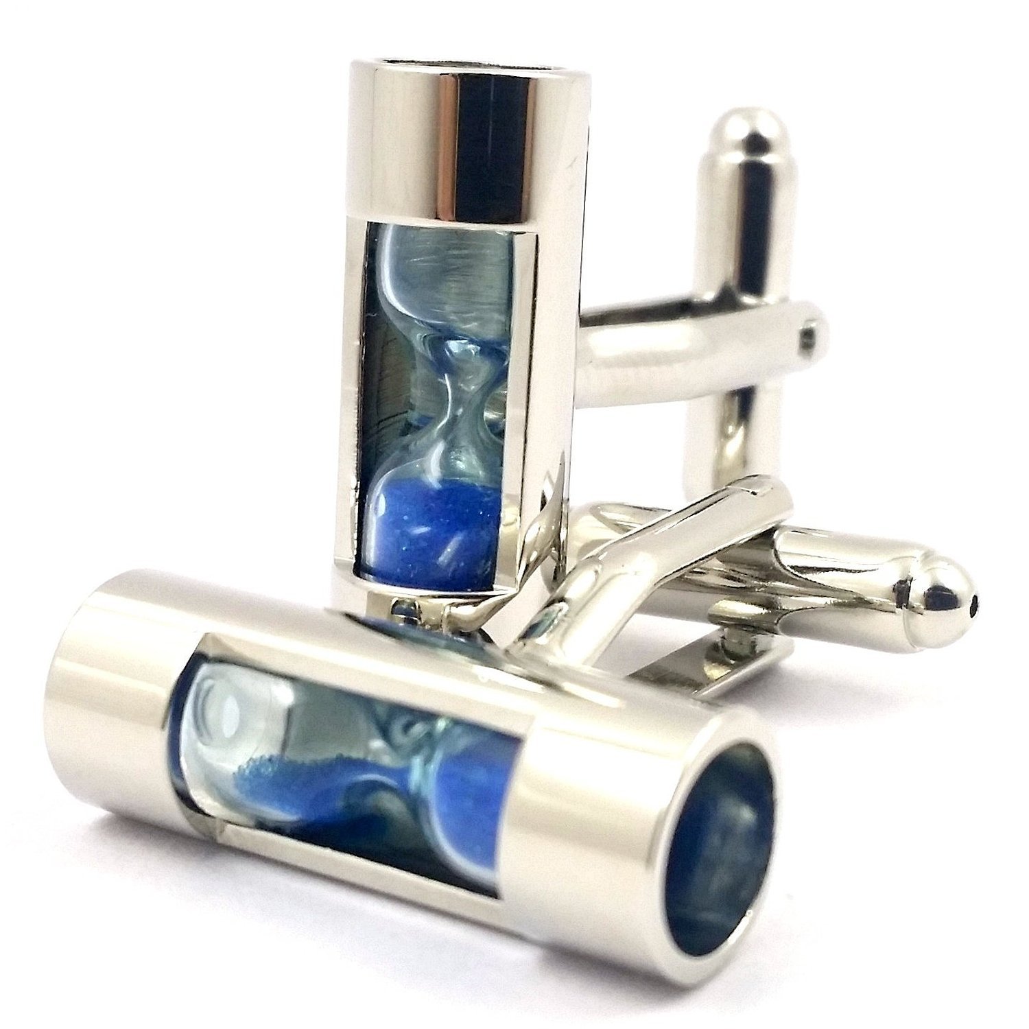 Premium Real Hourglass Cufflinks for Men - Elegant 3 Color Options with Gift Box - Perfect for Weddings, Business Meetings & Formal Events