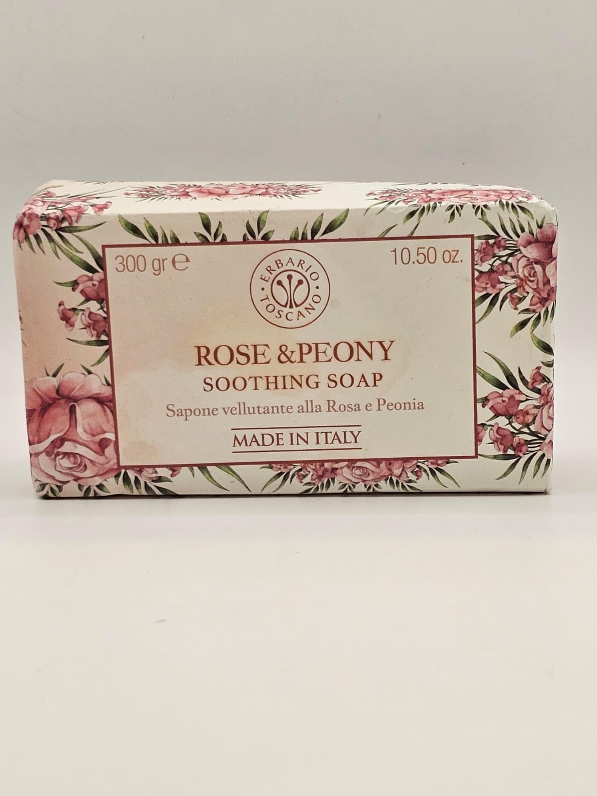 Italian Rose & Peony Soothing Soap Bar - 10.5 oz Handmade Luxury Soap for Sensitive Skin - Perfect for Spa, Bath & Gift Giving
