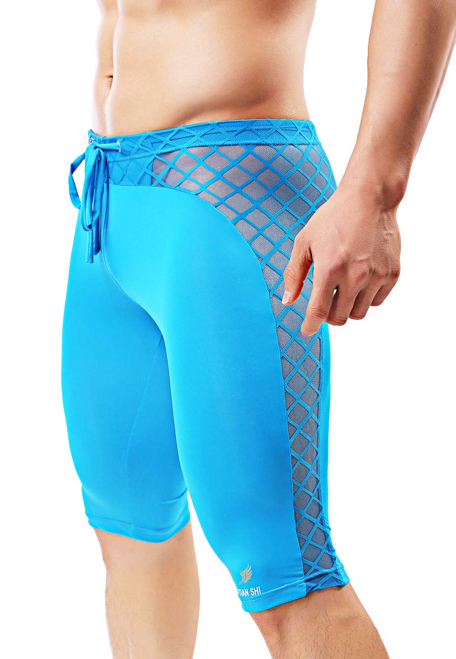 MIZOK Men's Soft Mesh Cool Dry Compression Yoga Workout Tight Shorts - Breathable Quick-Dry Gym Shorts for Running, Cycling & Active Lifestyle