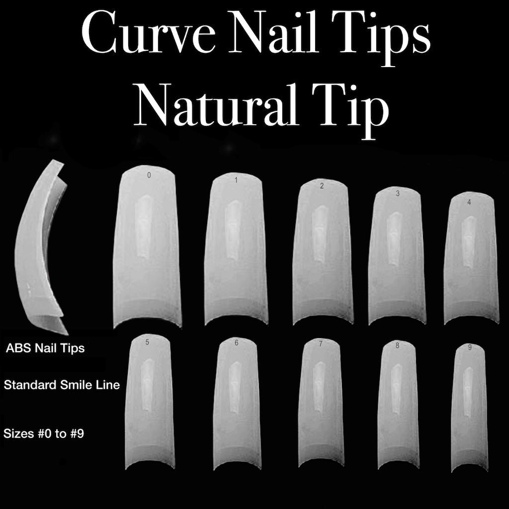 Curve Natural Nail Tips - High Quality Acrylic False Nails for Manicures & Nail Art | Perfect for Salon, DIY Home Nails & Special Occasions