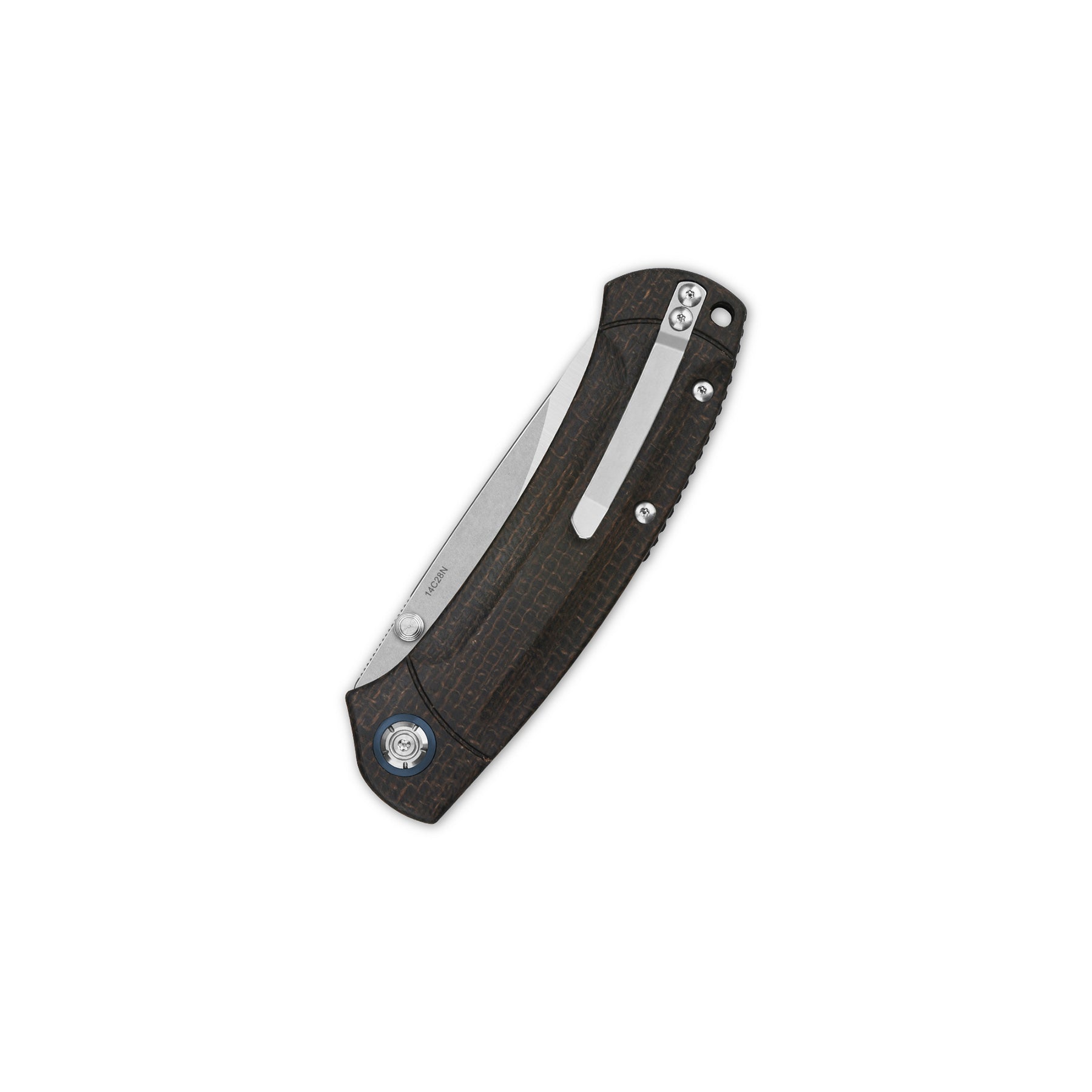 QSP Copperhead Liner Lock Pocket Knife - Sandvik 14C28N Stainless Steel Blade, Dark Brown Micarta Handle - EDC, Camping, Hiking & Outdoor Survival Tool