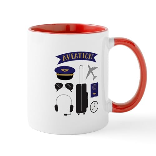White/Red Inside - Aviation Pilot Mugs