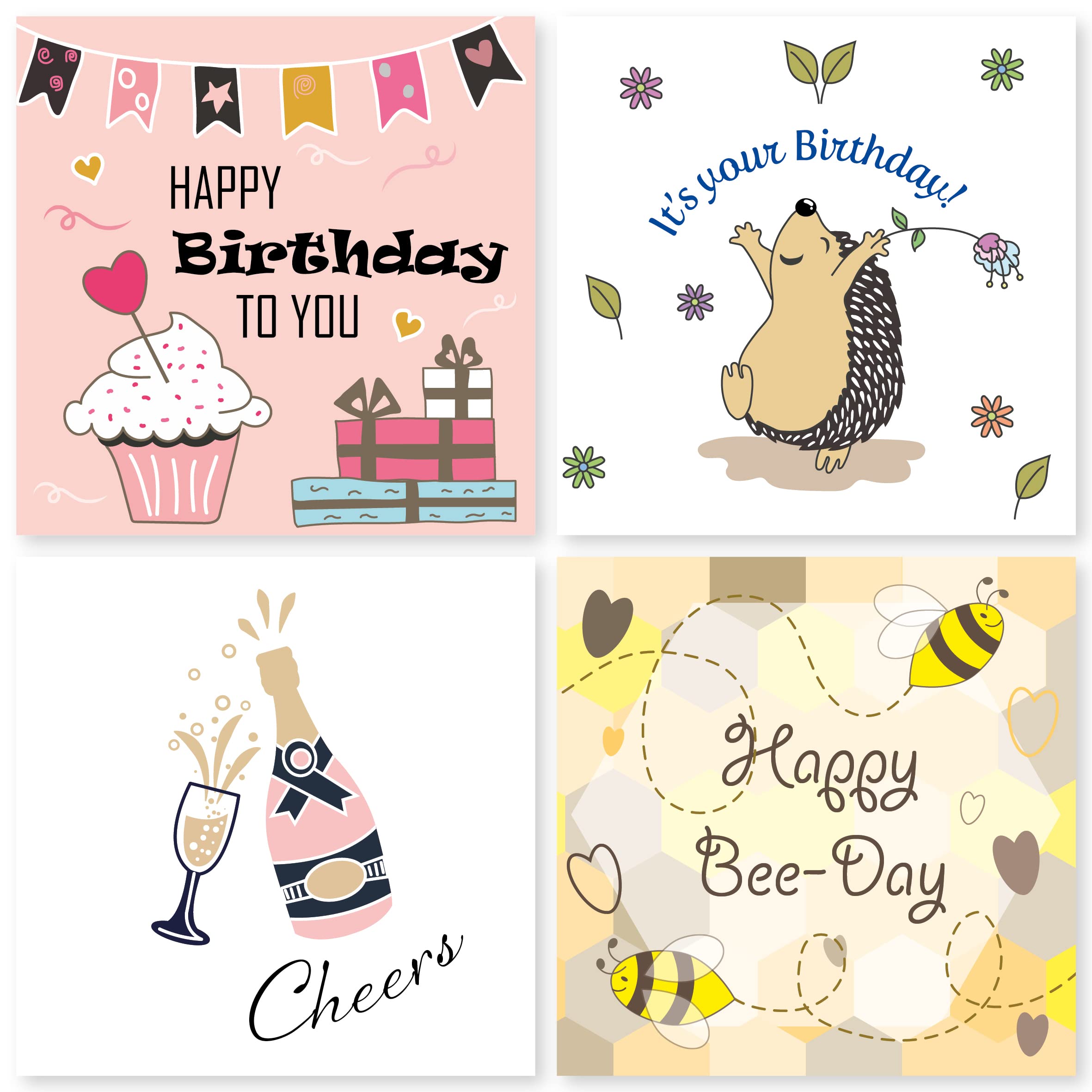 24-Pack Mixed Birthday Cards with Envelopes - Blank Inside Happy Birthday Greeting Cards for All Ages - Perfect for Parties, Gifts & Celebrations