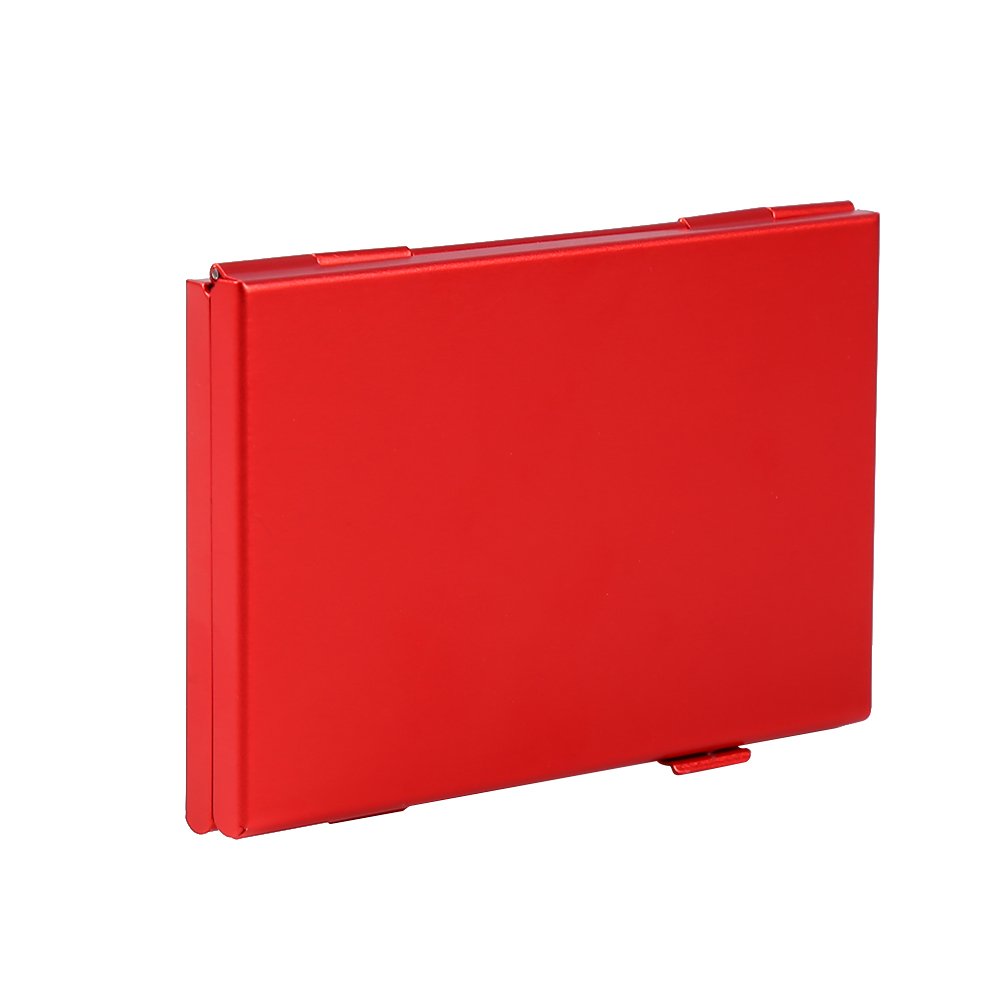 Premium Aluminum TF Memory Card Holder - Reusable & Durable SIM Card Storage Case (Red) - Perfect for Organizing SD Cards, MicroSD, and SIM Cards for Cameras, Phones & Tablets