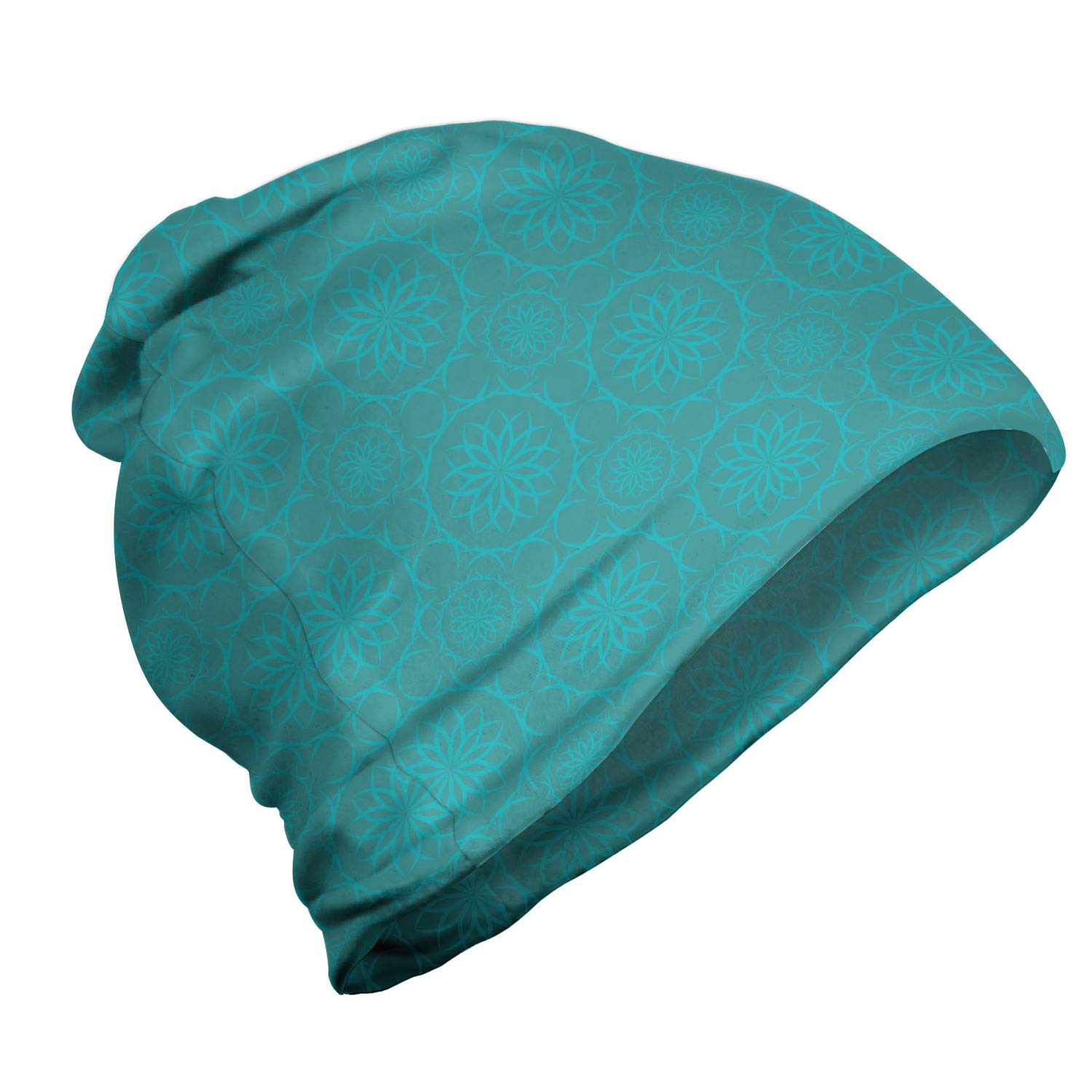 Ambesonne Unisex Beanie - Monochrome Tile Pattern Winter Hat for Men & Women | Warm Knit Beanie for Hiking, Skiing, Outdoor Activities & Cold Weather Fashion