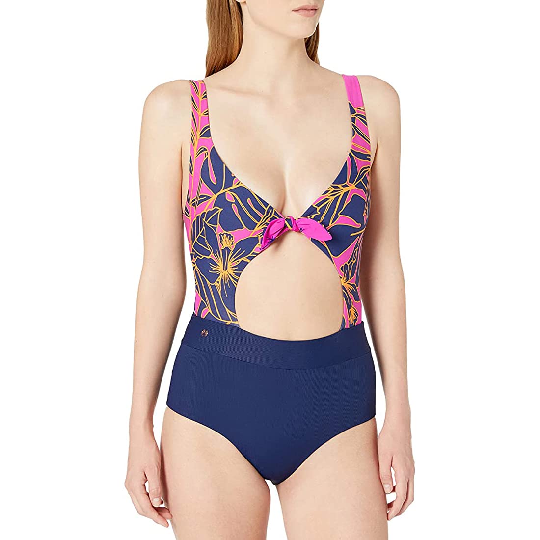 Maaji Women's High Rise One Piece Swimsuit - UPF 50+ Sun Protection, Tummy Control & Adjustable Straps for Beach, Pool & Vacation | Sherbet Color