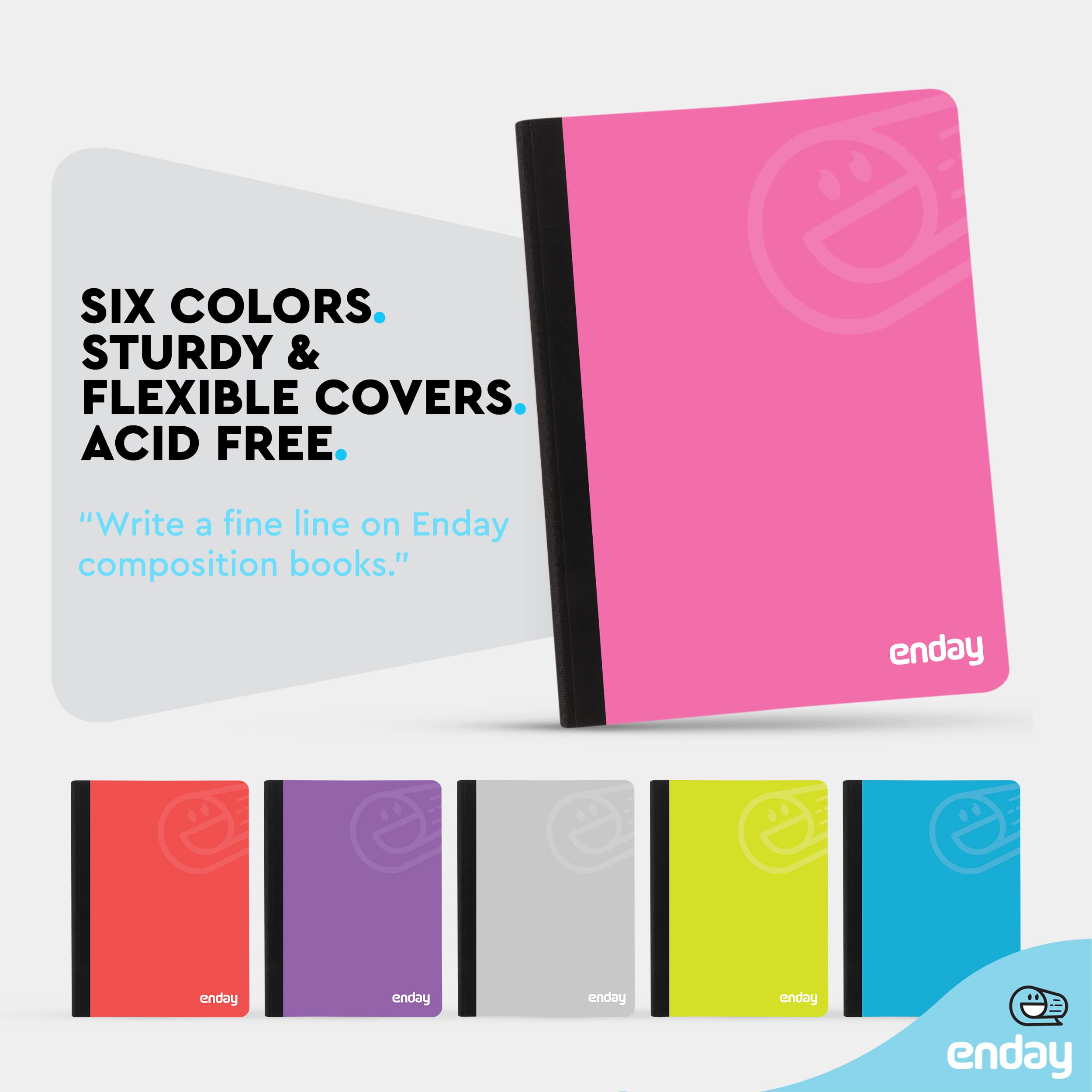 Premium Pink Hard Cover Composition Notebooks - College Ruled Paper, 100 Sheets (96 Pack) - Bulk Lined Notebooks for School, Office & Journaling - by Enday