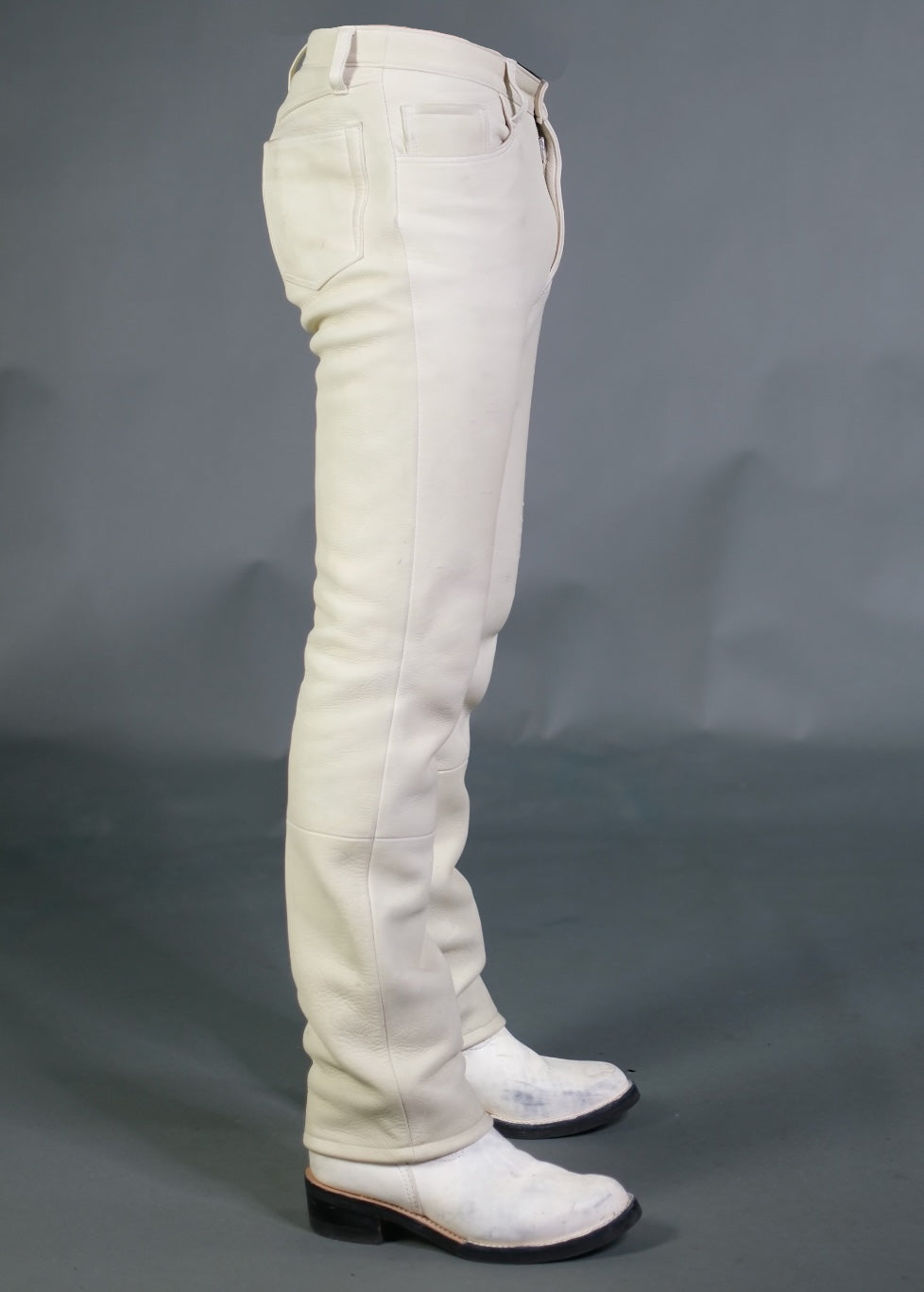 Premium 1.7mm Cream Deer Hide Leather Pants for Women & Men - Soft Genuine Leather Trousers for Motorcycle Riding, Fashion Outfits & Casual Wear