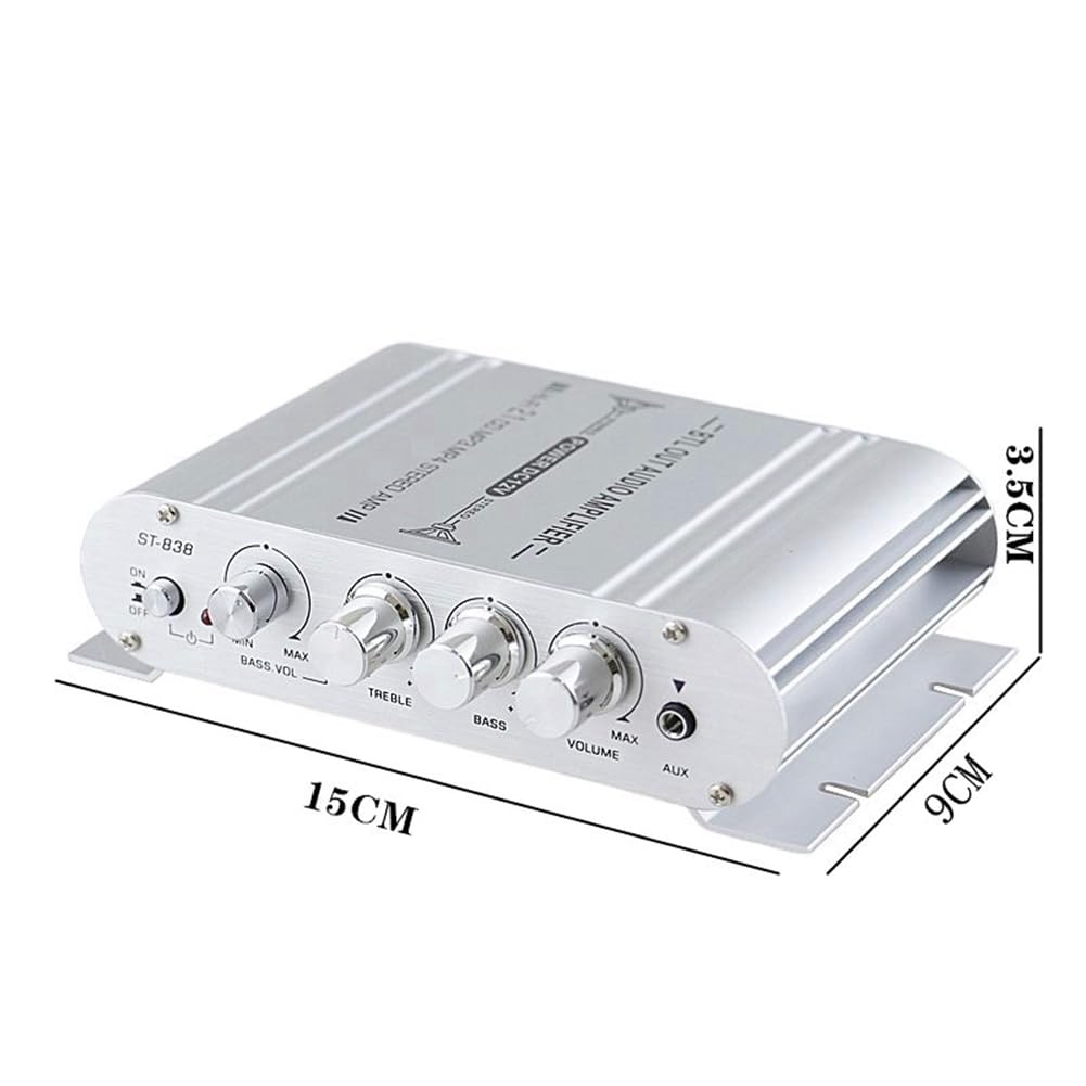 Oikabio 2.1 Channel Car Stereo Amplifier - 12V Hifi Power Audio System with Subwoofer Output for Home & Car Audio Upgrade | Perfect for Music Lovers & Bass Enthusiasts