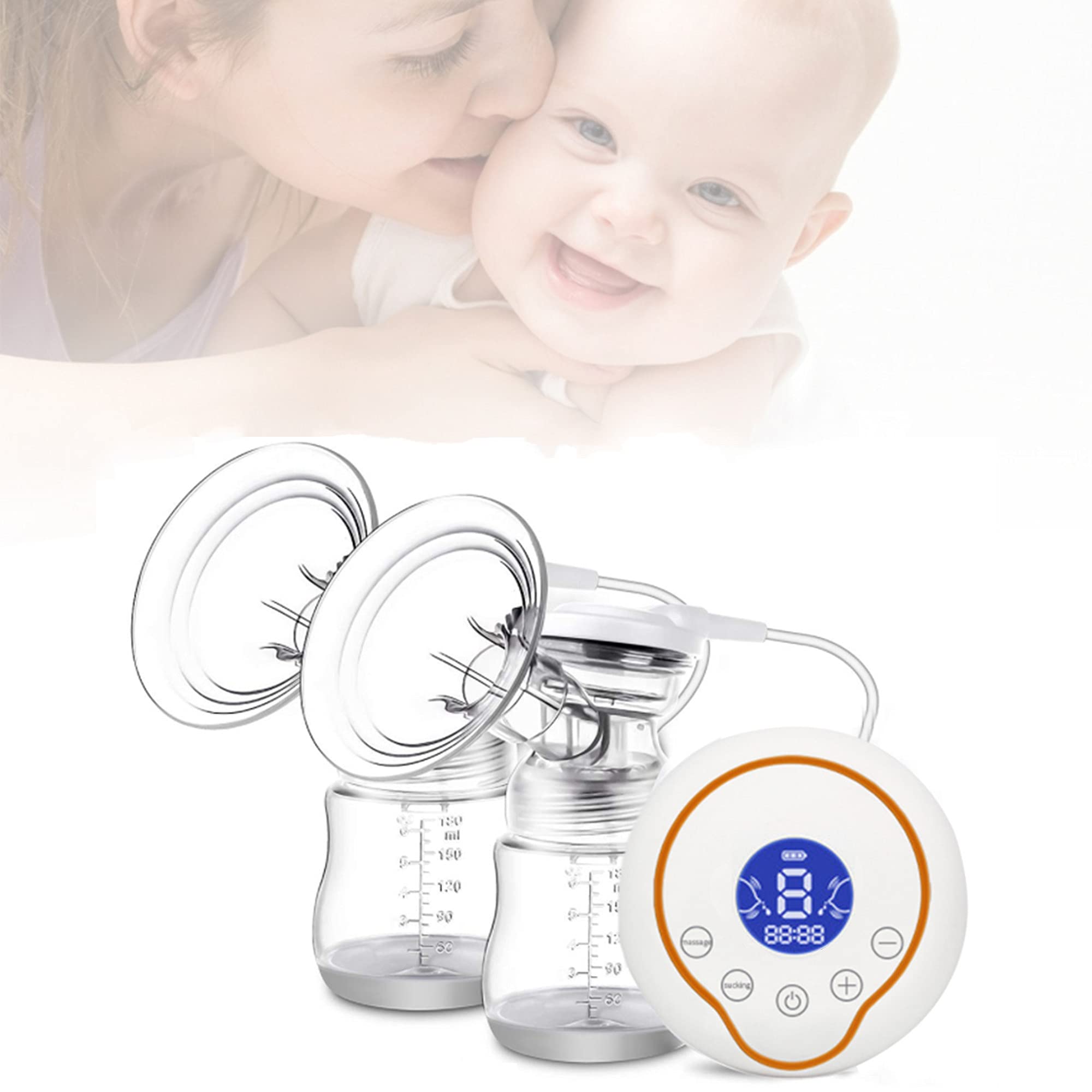 Portable Electric Breast Pump - Dual Suction Ultra Quiet Rechargeable Breastfeeding Pump with 3 Modes & 9 Levels - Hands-Free Bilateral Milk Pump for Nursing Moms - Perfect for Home, Office, Travel & On-the-Go Use