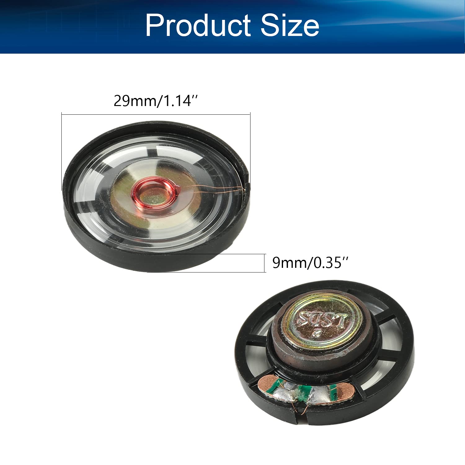 Fielect 10Pcs 29mm Round DIY Magnetic Speaker 0.25W 8 Ohm Internal Magnet Loudspeaker Replacement - Perfect for Mini Audio Projects, DIY Electronics, and Speaker Repair