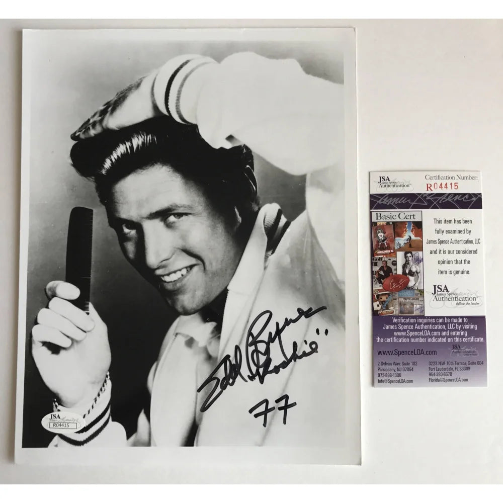 Edd Byrnes Signed 8x10 Photo with JSA COA - Authentic Autograph from 77 Sunset Strip (Kookie Ed) - Perfect for Collectors, Fans, and Memorabilia Displays