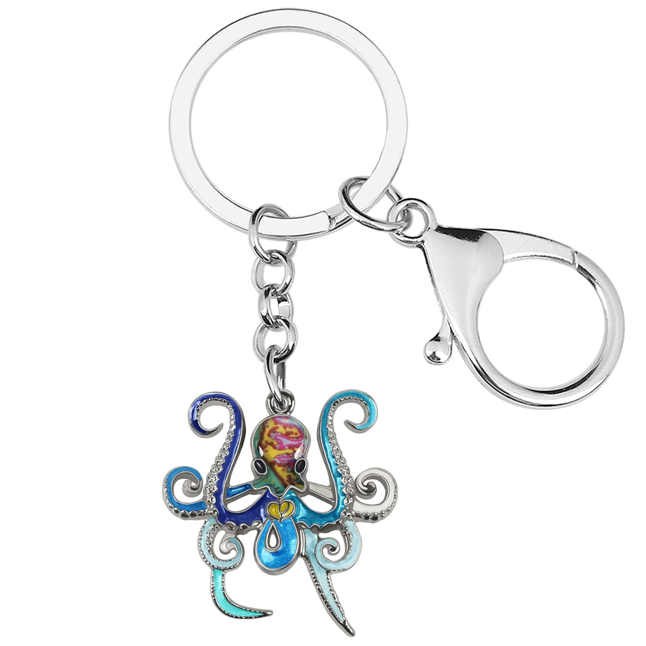 Cute Octopus Keychain - Enamel Alloy Ocean Theme Keyring for Women & Girls - Perfect Gift for Bags, Wallets, Backpacks and Beach Accessories