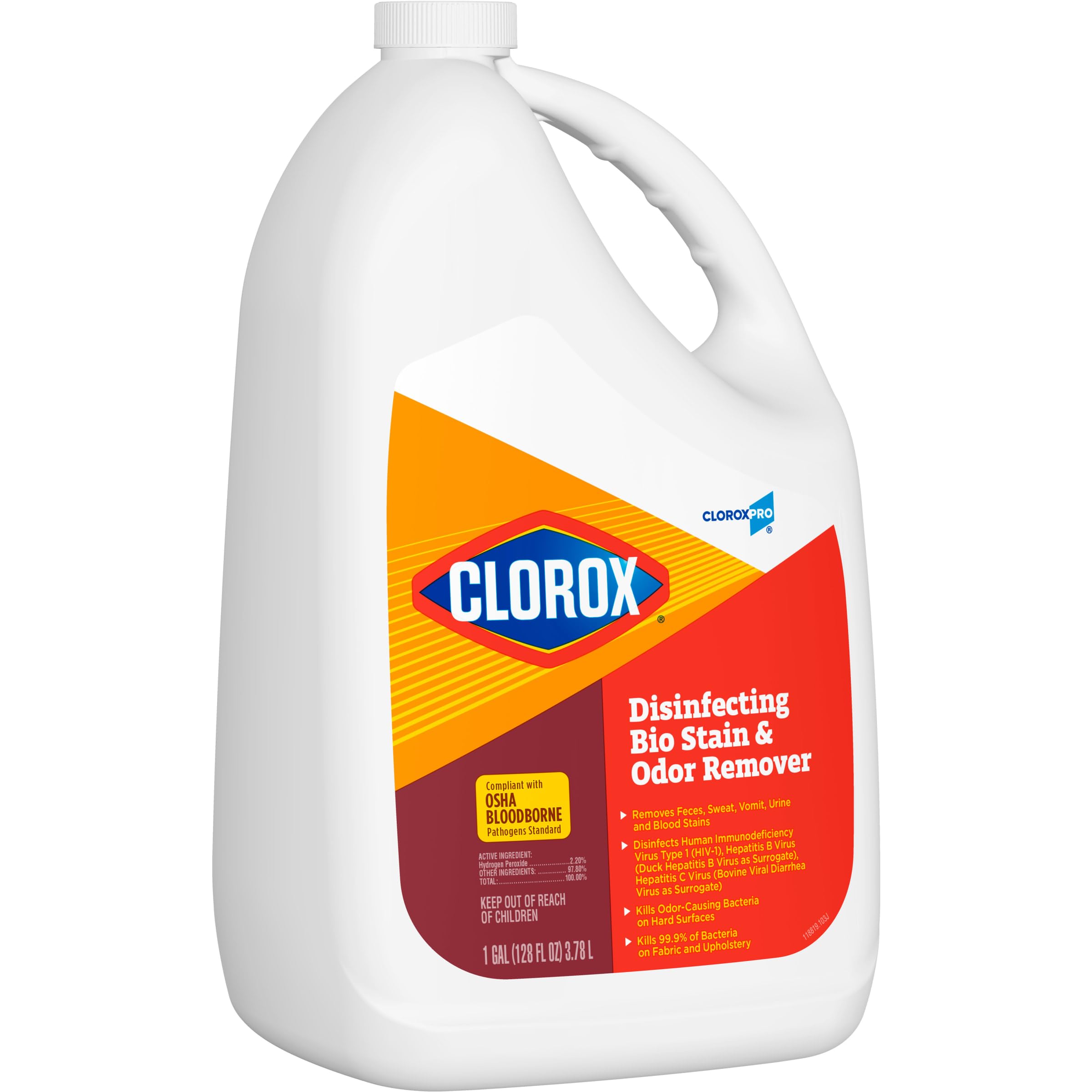 CloroxPro Disinfecting Bio Stain & Odor Remover Spray Refill - 128oz (4-Pack) | Healthcare, Industrial & Home Cleaning | Kills Germs & Eliminates Odors | Ideal for Hospitals, Schools & Offices
