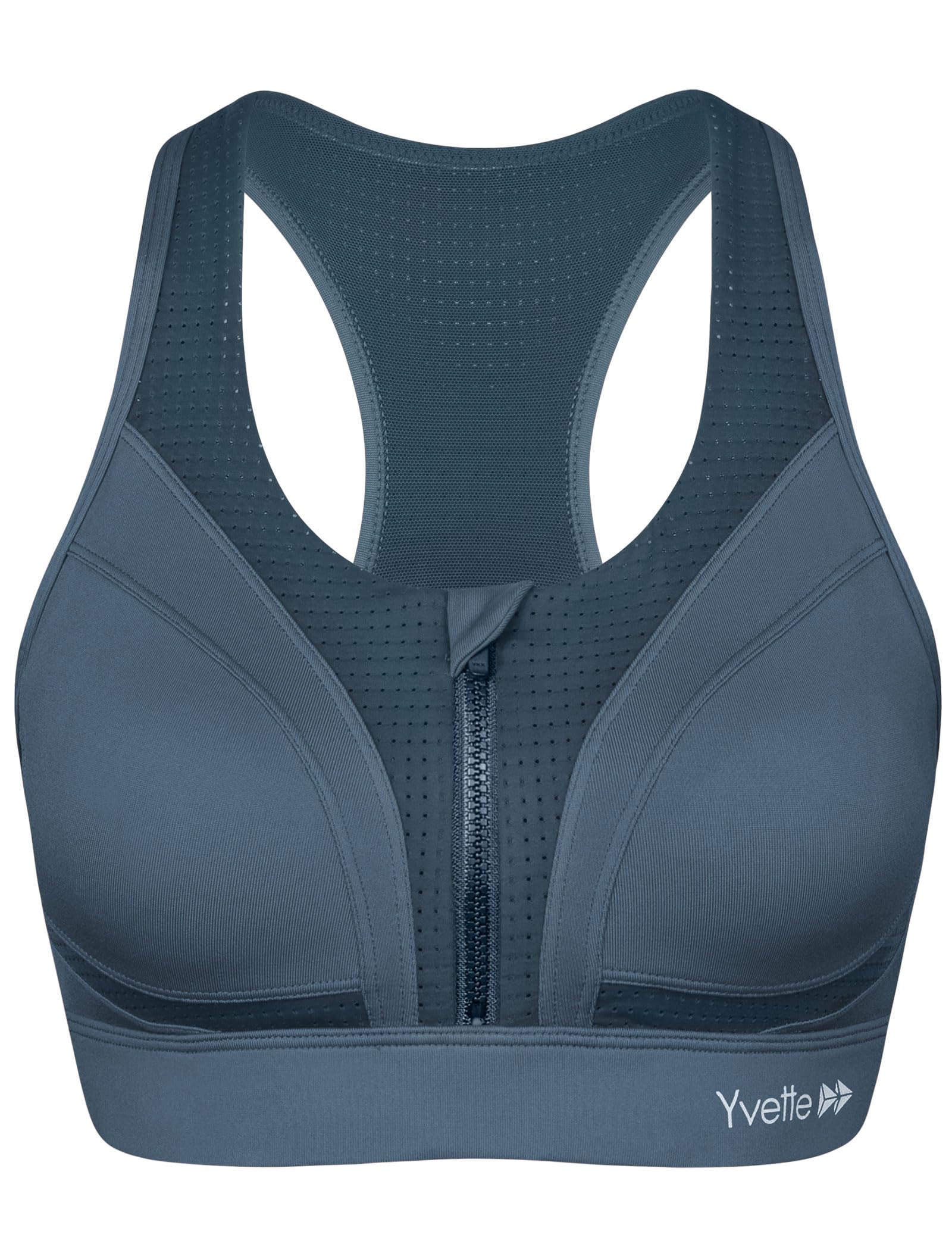 Yvette High Impact Sports Bras for Women - Racerback Workout Bra for Running, Gym & Fitness - Plus Size Support for Active Lifestyles