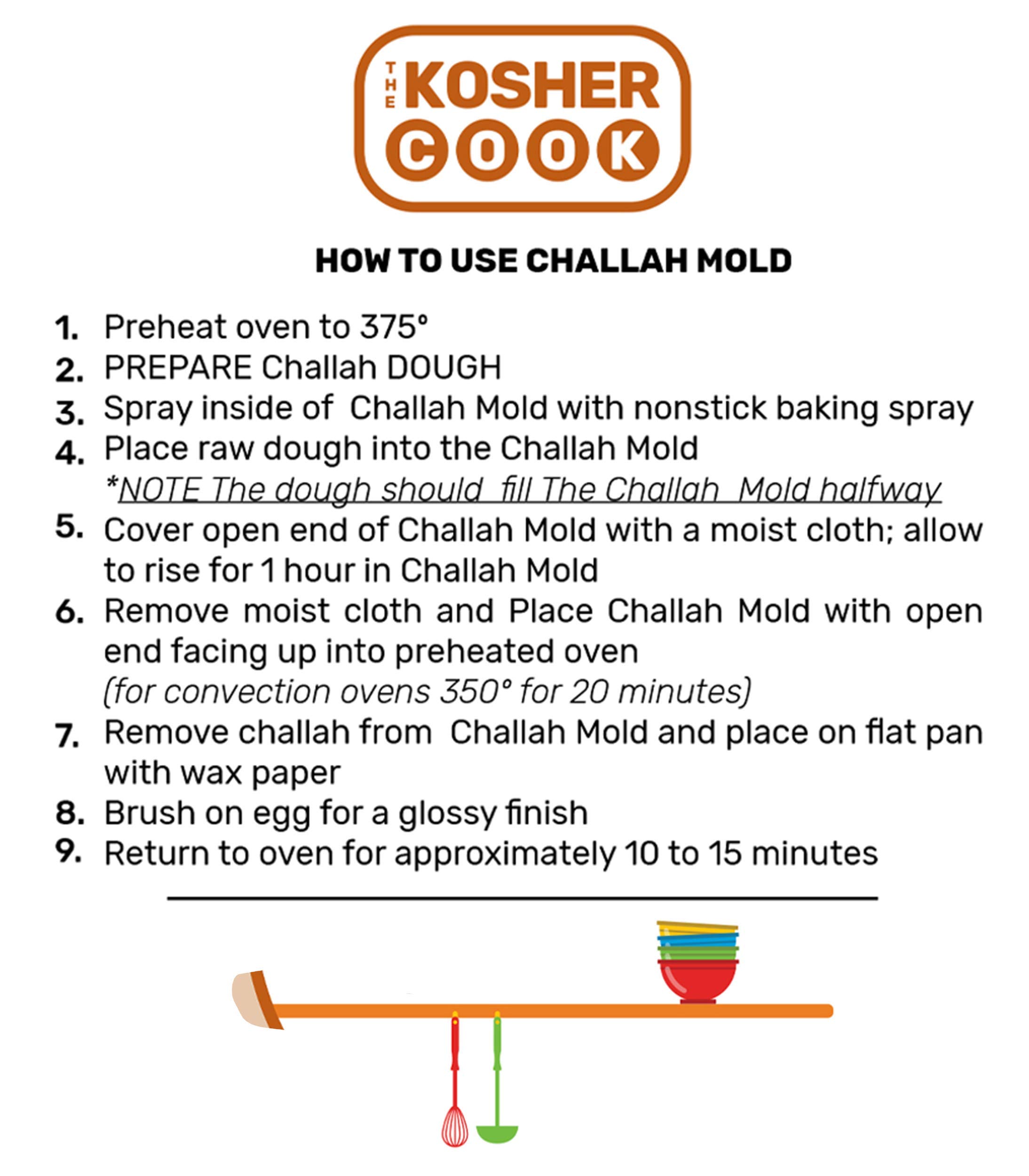Silicone Braided Challah Mold - Medium Oval Bread Baking Pan for Perfect Homemade Challah - No Shaping Required - Ideal for Jewish Holidays, Shabbat & Home Baking