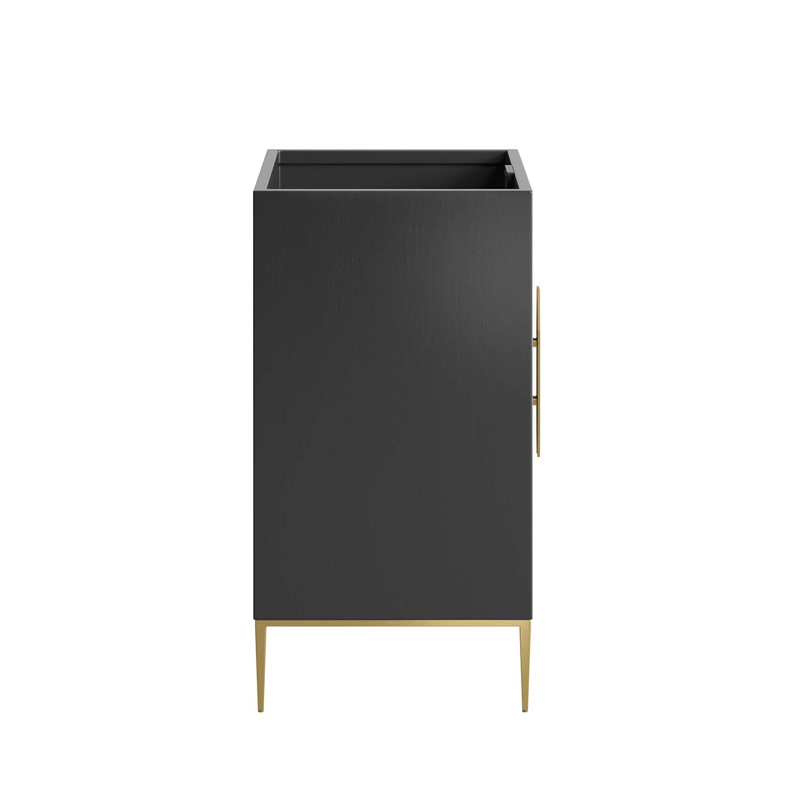 Modway Awaken 24-Inch Black Bathroom Vanity Cabinet with Mirror - Modern Storage Solution for Small Bathrooms, Powder Rooms & Master Baths