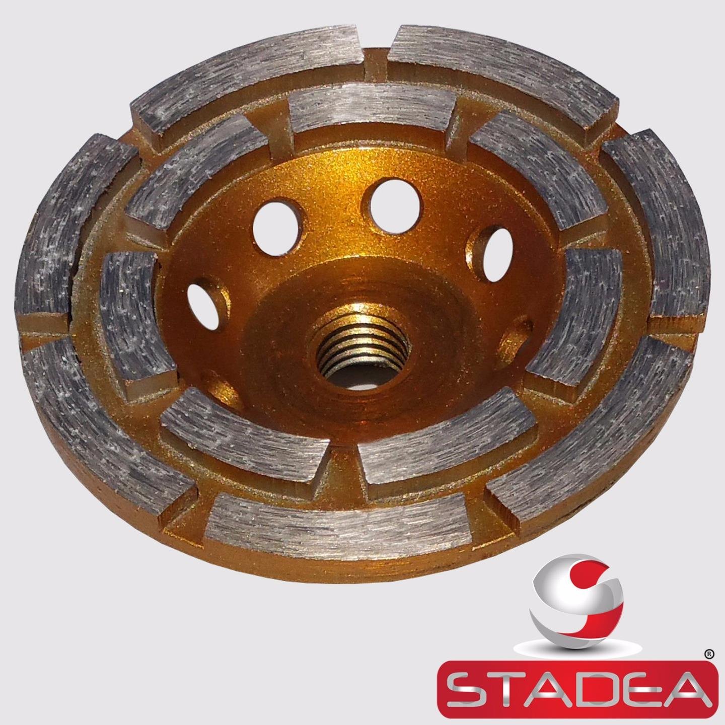 Stadea CWD201H 4 Inch Double Row Diamond Cup Grinding Wheel for Concrete, Masonry, Stone & Granite – Perfect for Surface Preparation, Renovation & DIY Projects