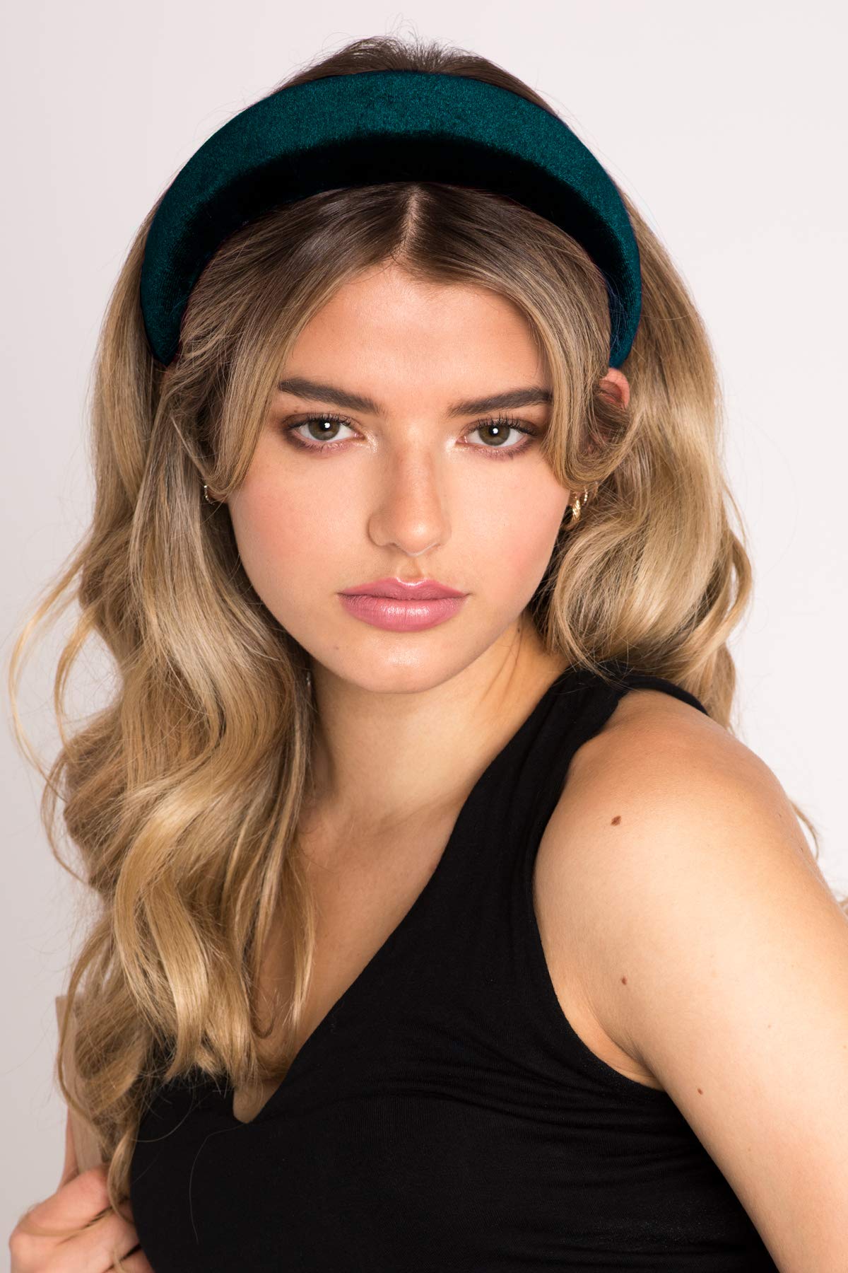 Soho Style Velvet Padded Headband for Women & Girls – Elegant Wide Hoop Hair Accessory | Fashionable Head Wrap for Everyday Wear, Parties & Special Occasions | AC8463 Green
