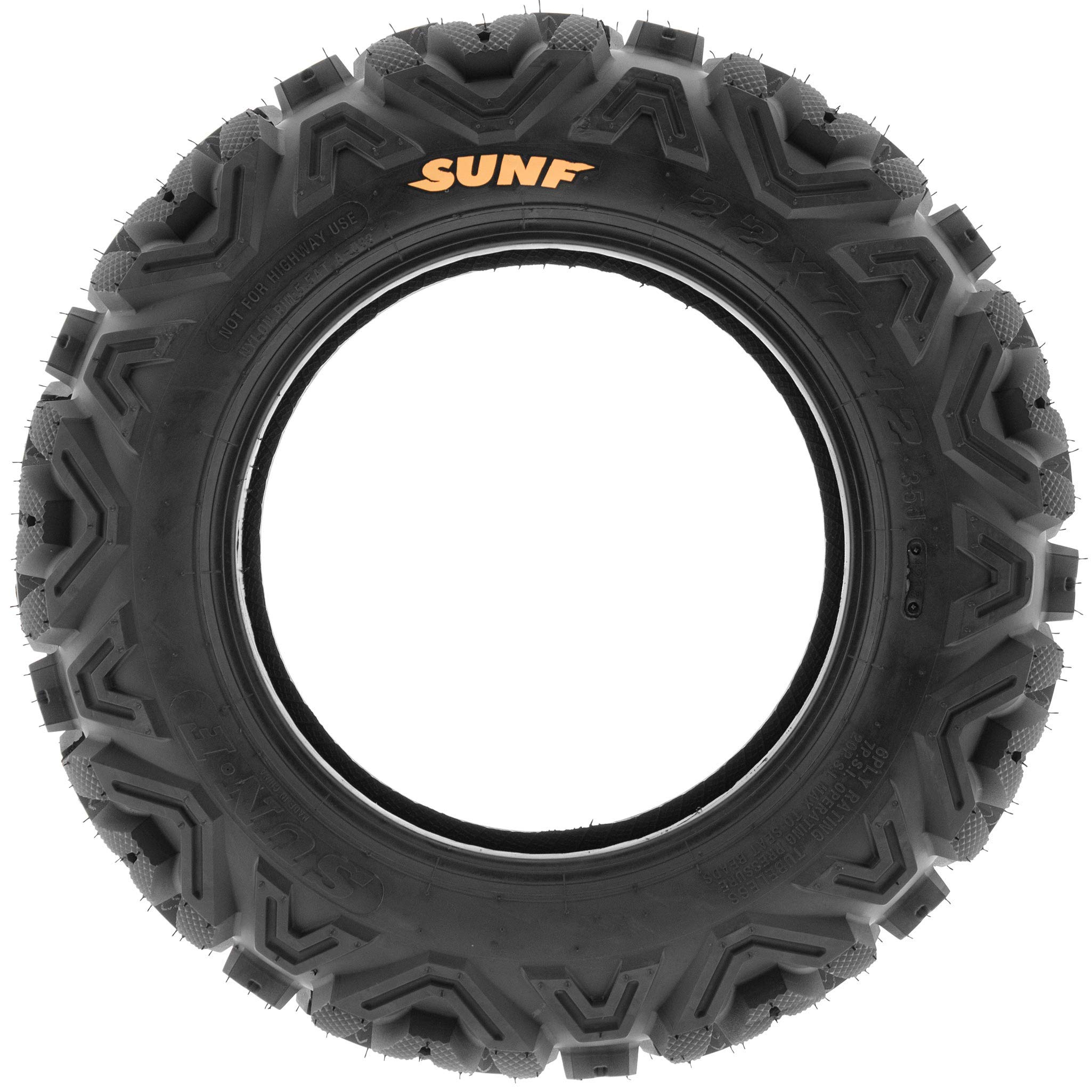 SunF 25x10-12 25x10x12 All Terrain Tires for ATV & UTV - 6 PR Tubeless Off-Road Tires (A033 POWER I) - Perfect for Mud, Sand, and Trail Riding