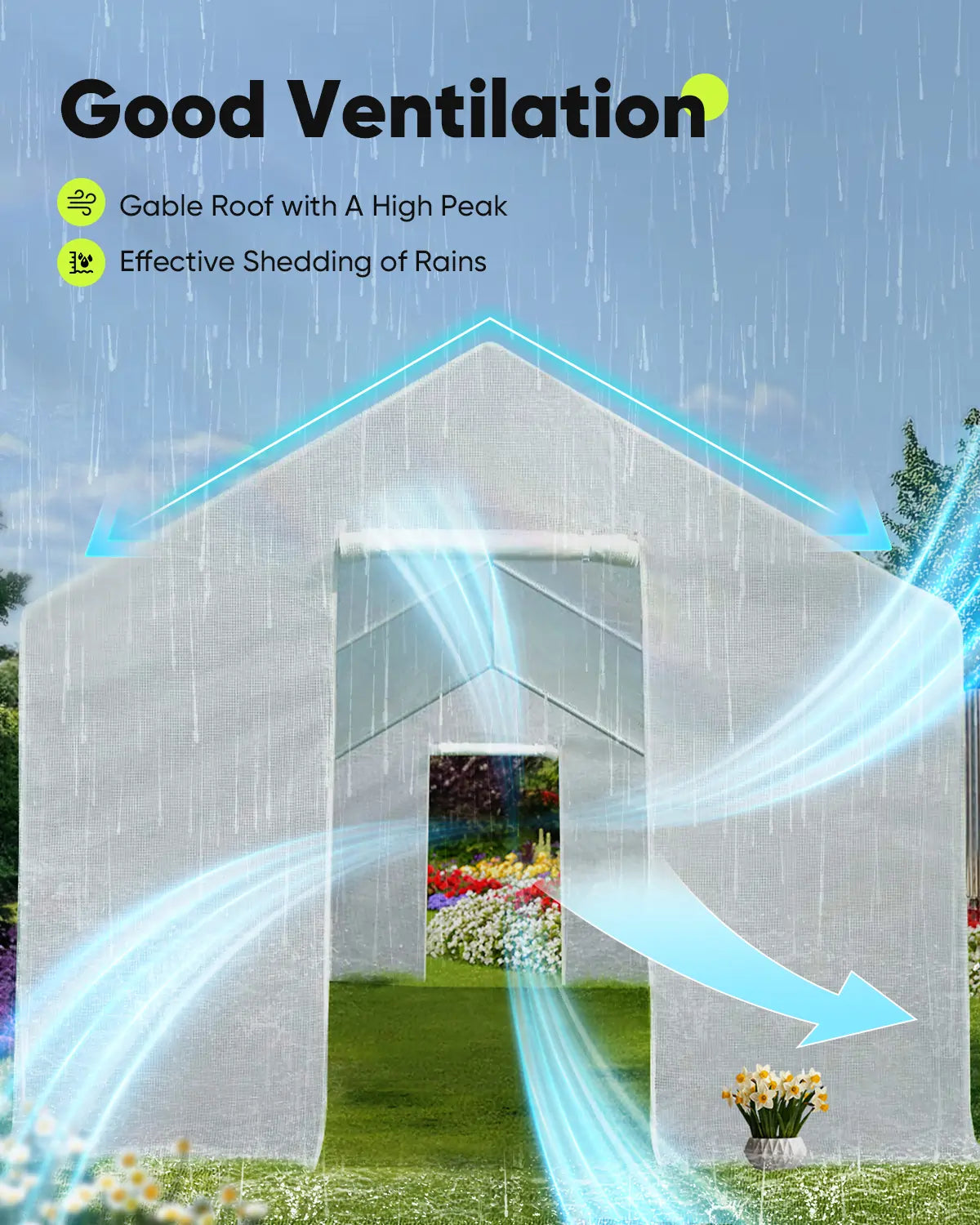 10' x 9' x 8' White Backyard Greenhouse Kit for Gardening, Plant Growing & Seed Starting - Perfect for Outdoor Garden Protection & Year-Round Planting