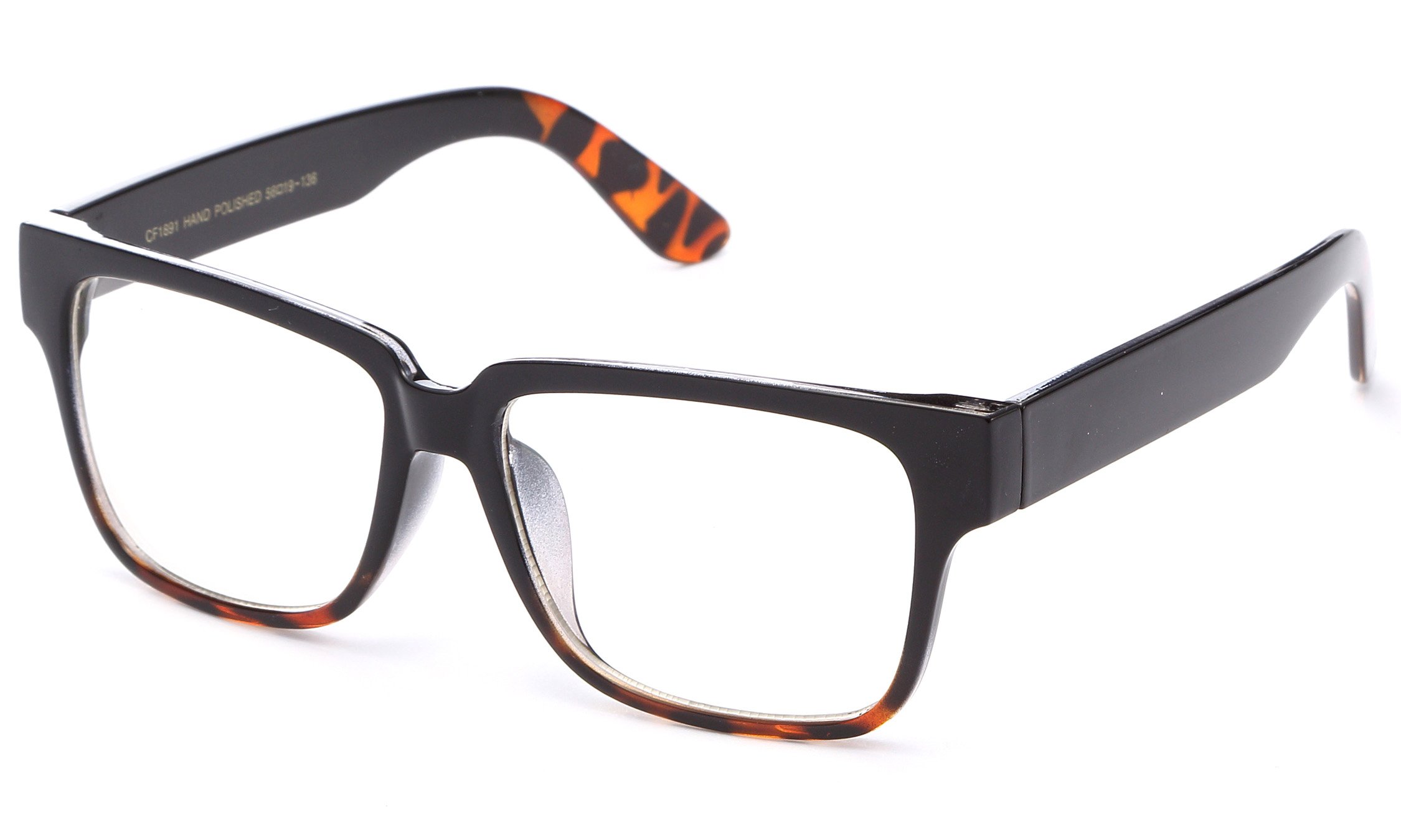 Unisex Square Frame Clear Lens Fashion Glasses - Thick Sturdy Eyewear for Men & Women | Perfect for Reading, Driving & Daily Wear