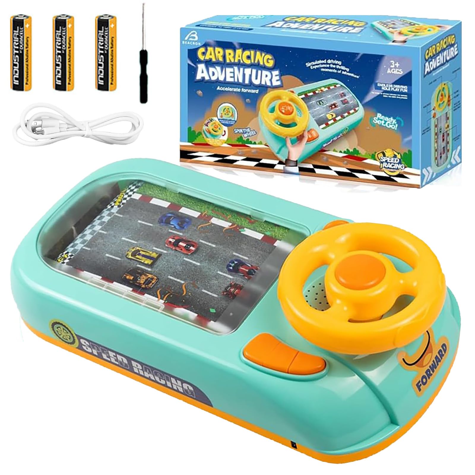Steerjoy Kids Driving Simulator Toy with Sound - Race Car Game for Toddlers Playtime