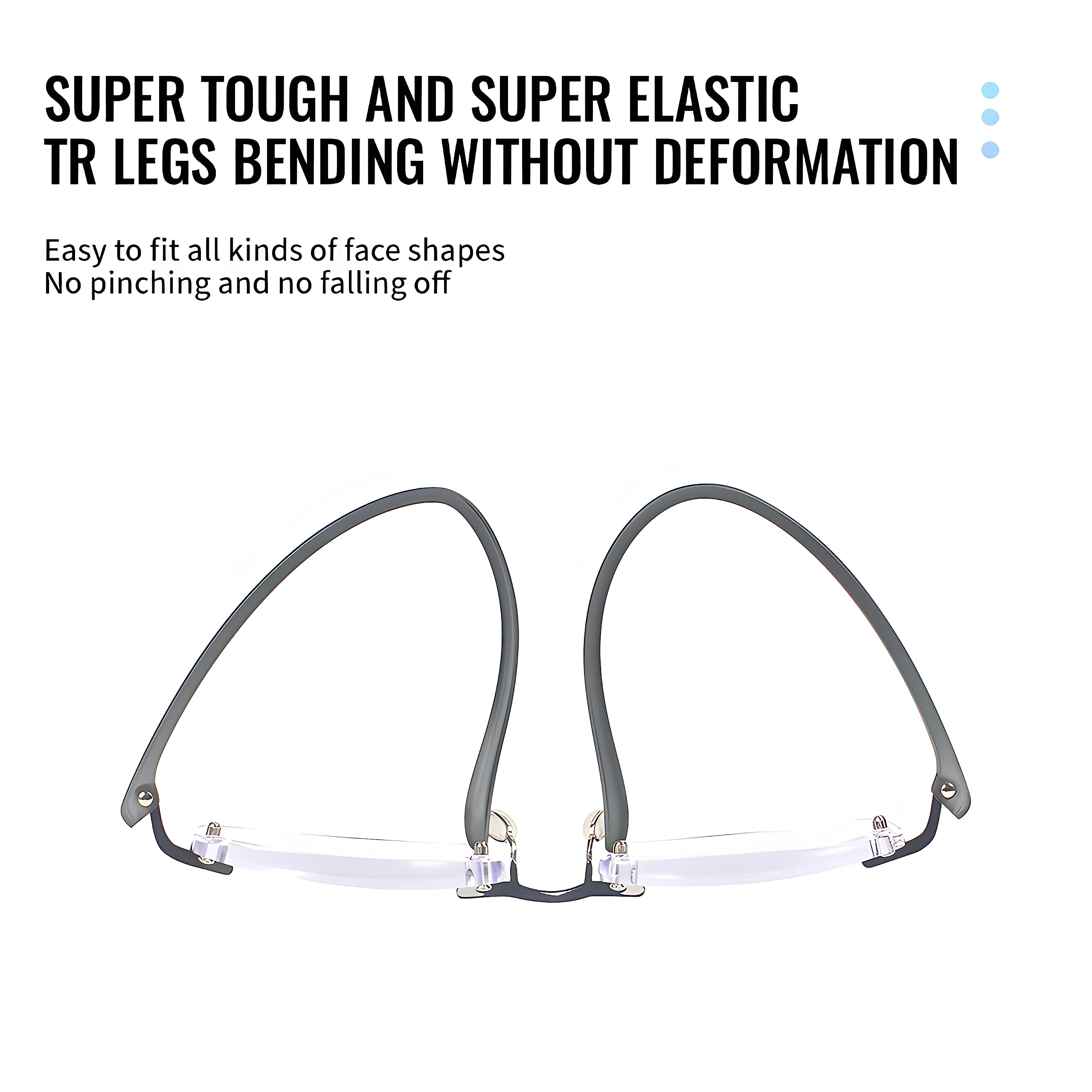 2 Pack Blue Light Blocking Reading Glasses for Men & Women, Anti-Glare Computer Glasses with Frameless Design - Perfect for Office Work, Gaming & Screen Time