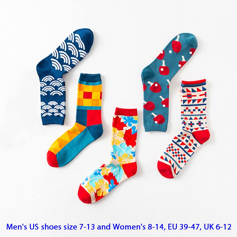 DRASEX Men's Dress Socks - Colorful Cotton Crew Socks with Fun Patterns for Business & Casual Wear | Perfect for Office, Parties & Everyday Comfort