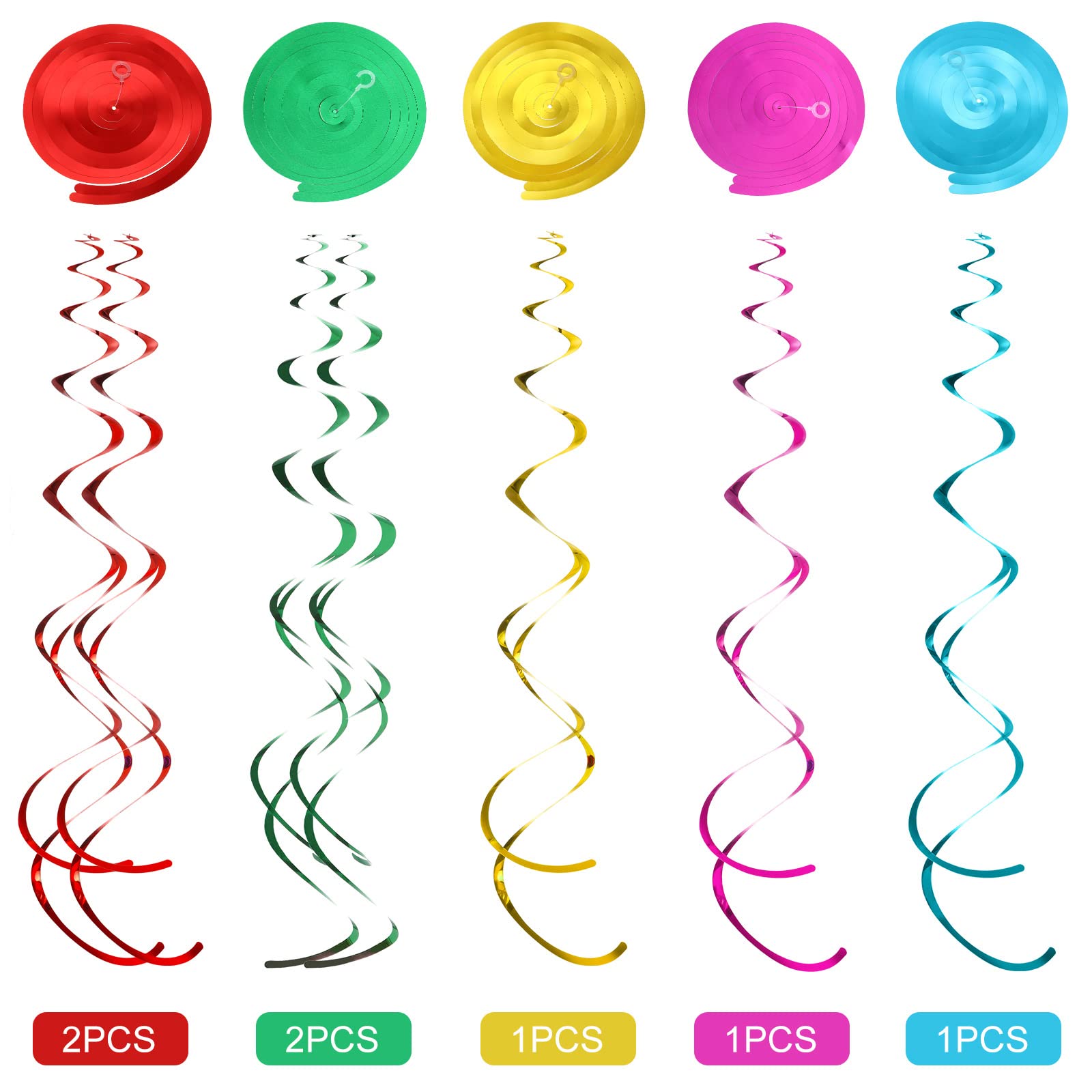 53 Pcs Christmas Hanging Swirl Decorations Set - Gingerbread Man, Candy & Red Cardinal Ornaments for Xmas Tree, Ceiling & Holiday Party Decor | Perfect for Home, Office & Festive Gatherings