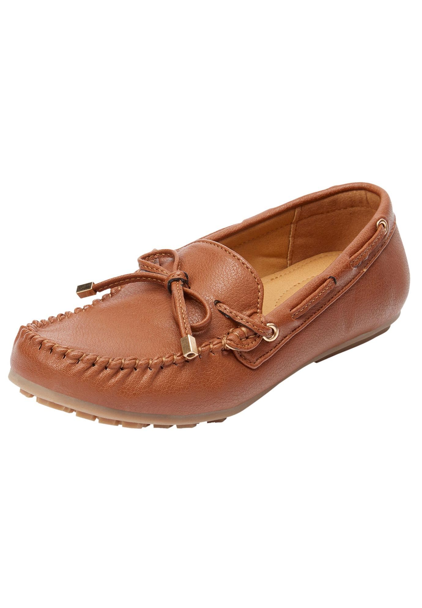 Comfortview Women's Wide Width The Ridley Flat - Comfortable Slip-On Shoes for Work, Travel & Everyday Wear