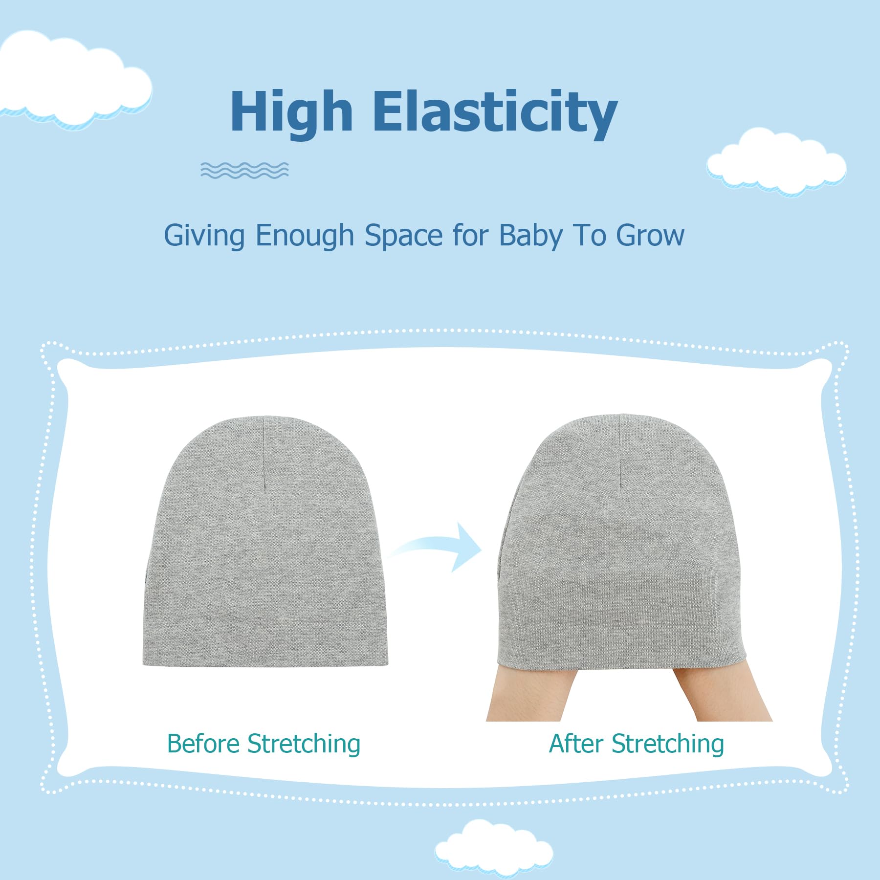 Zando Baby Hats and Mittens Set - Unisex Infant Beanie & Scratch Mittens for Newborn Boys & Girls - Soft Hospital Hat for Baby Shower Gifts & Photography